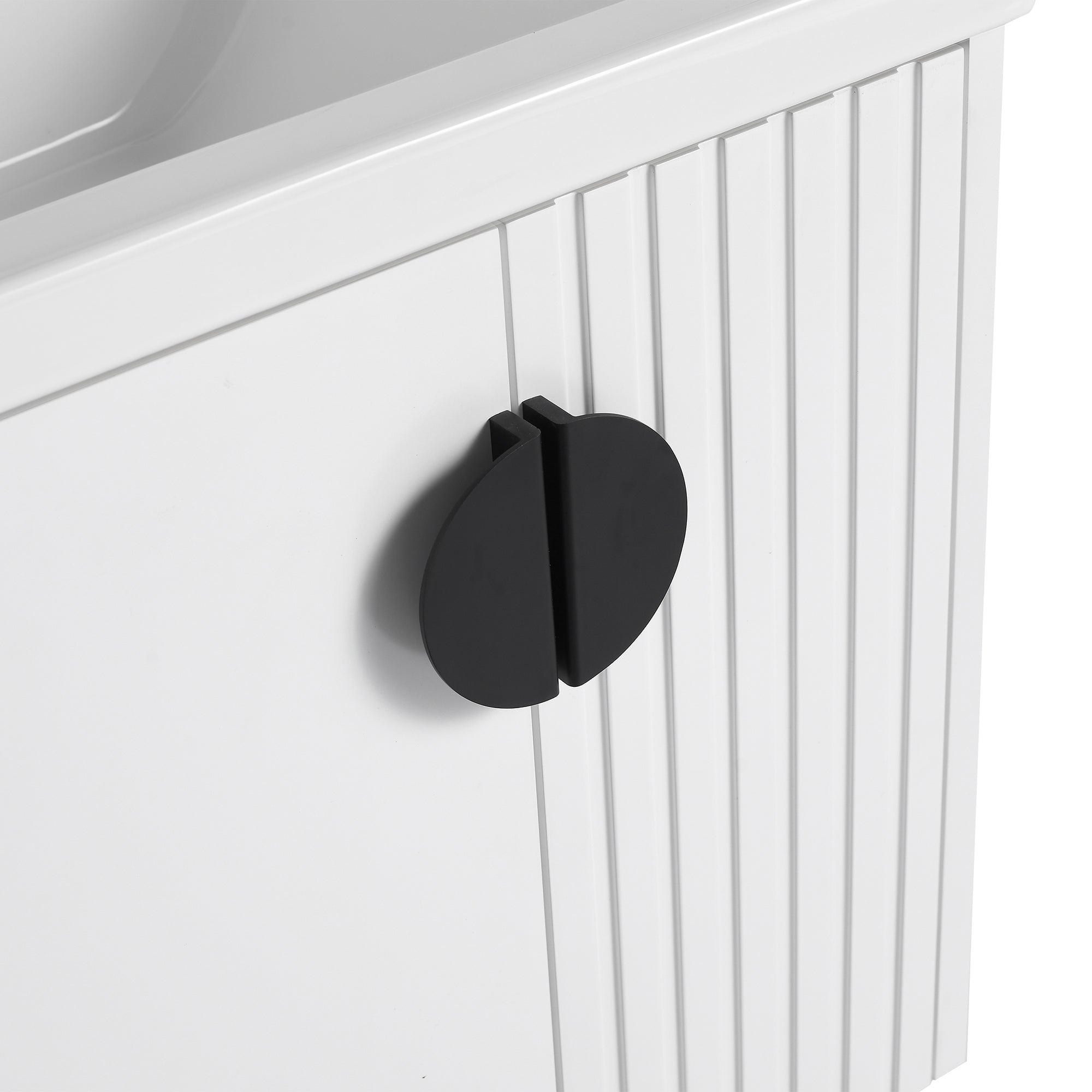 24 inch Plywood Wall Mounted Bathroom Vanity Set with Integrated Ceramic Sink