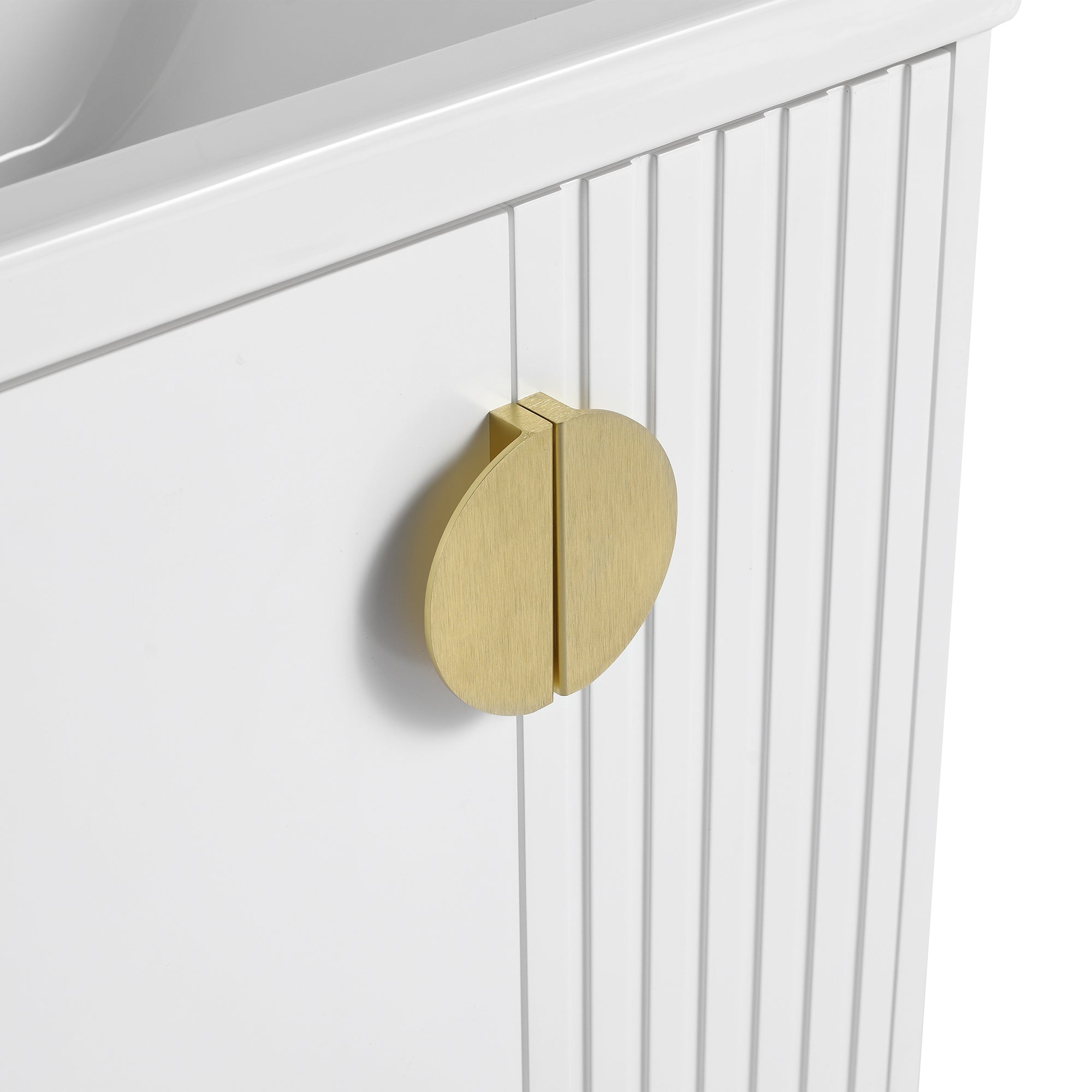 24 inch Plywood Wall Mounted Bathroom Vanity Set with Integrated Ceramic Sink