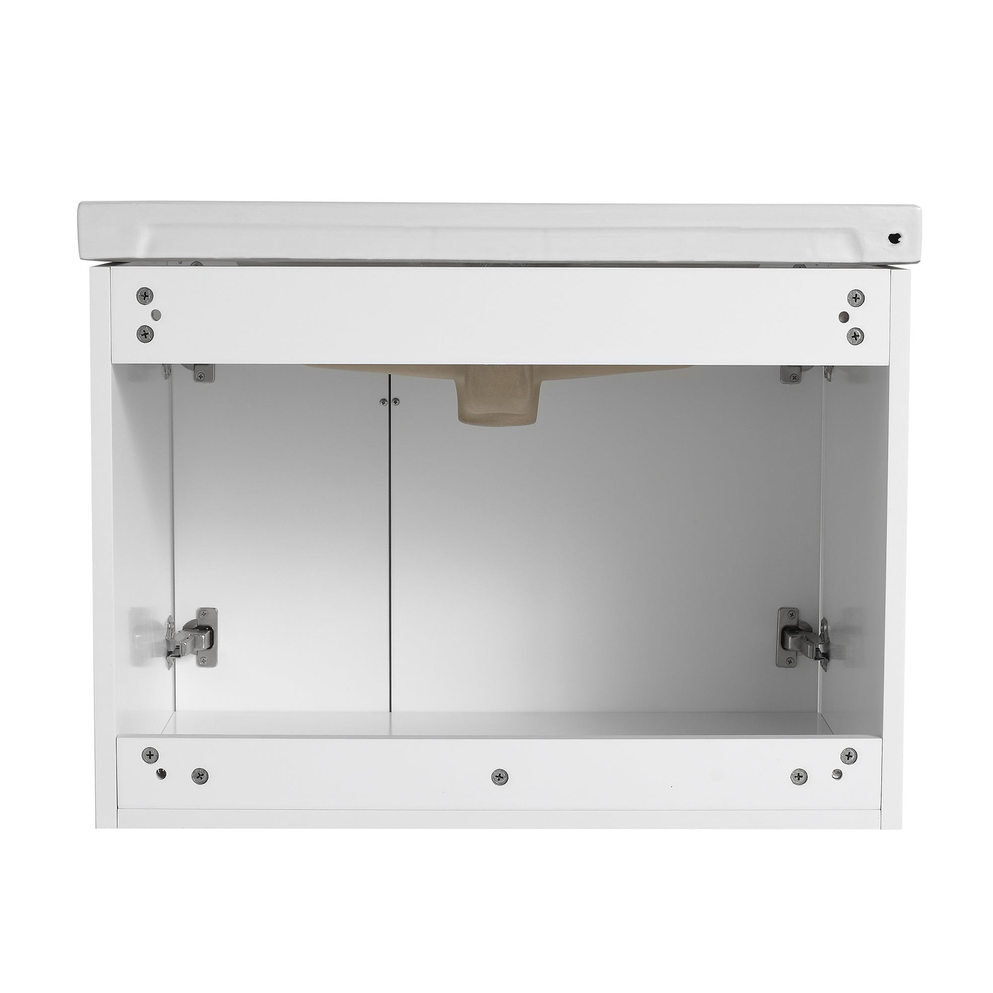 28 inch Plywood Wall Mounted Bathroom Vanity Set with Integrated Ceramic Sink