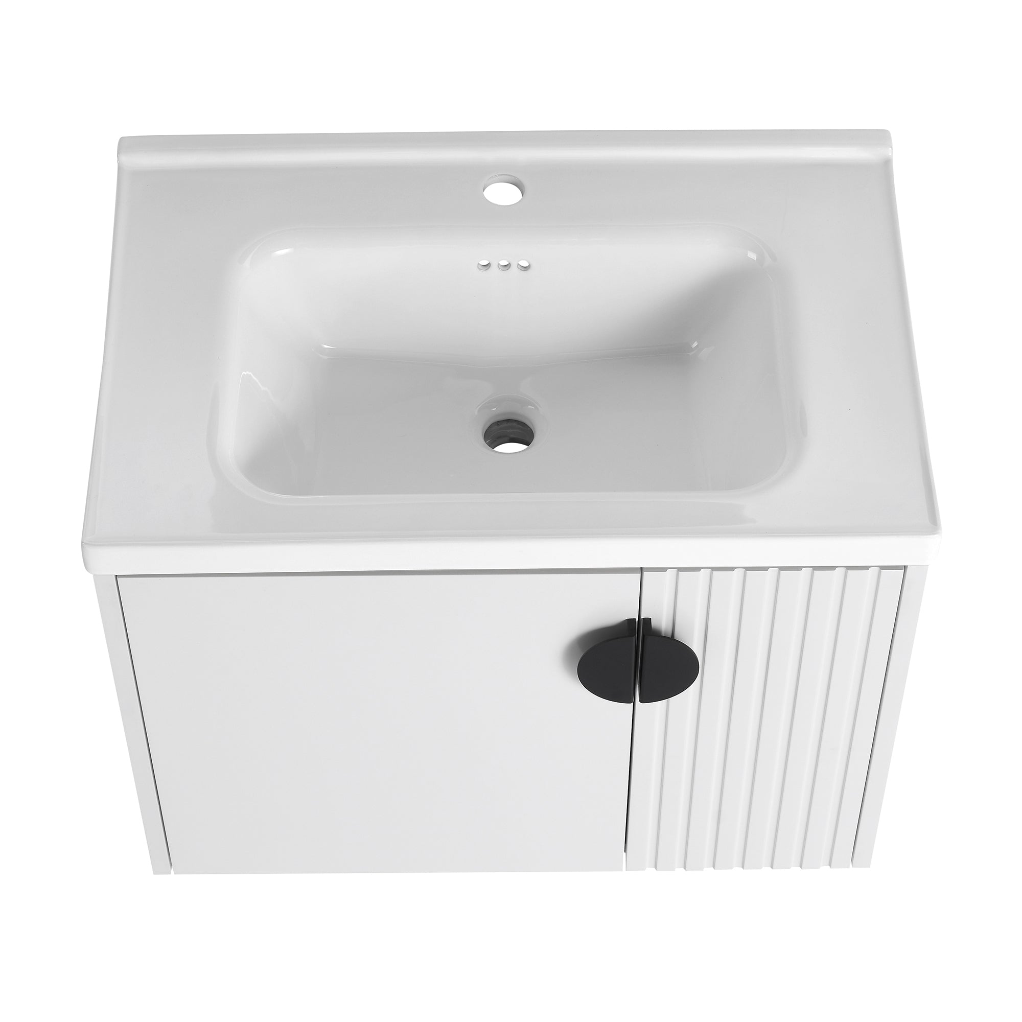 28 inch Plywood Wall Mounted Bathroom Vanity Set with Integrated Ceramic Sink
