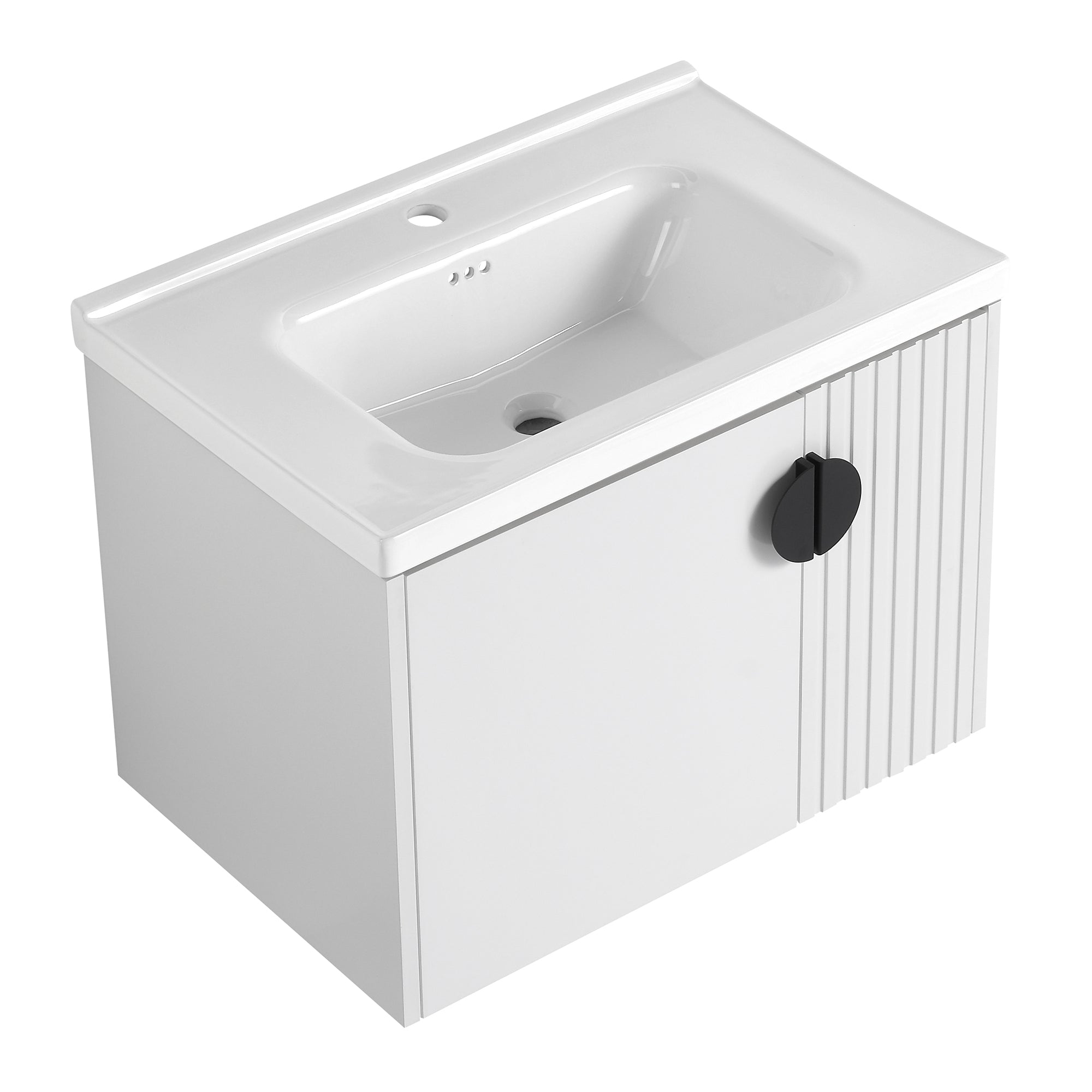 28 inch Plywood Wall Mounted Bathroom Vanity Set with Integrated Ceramic Sink