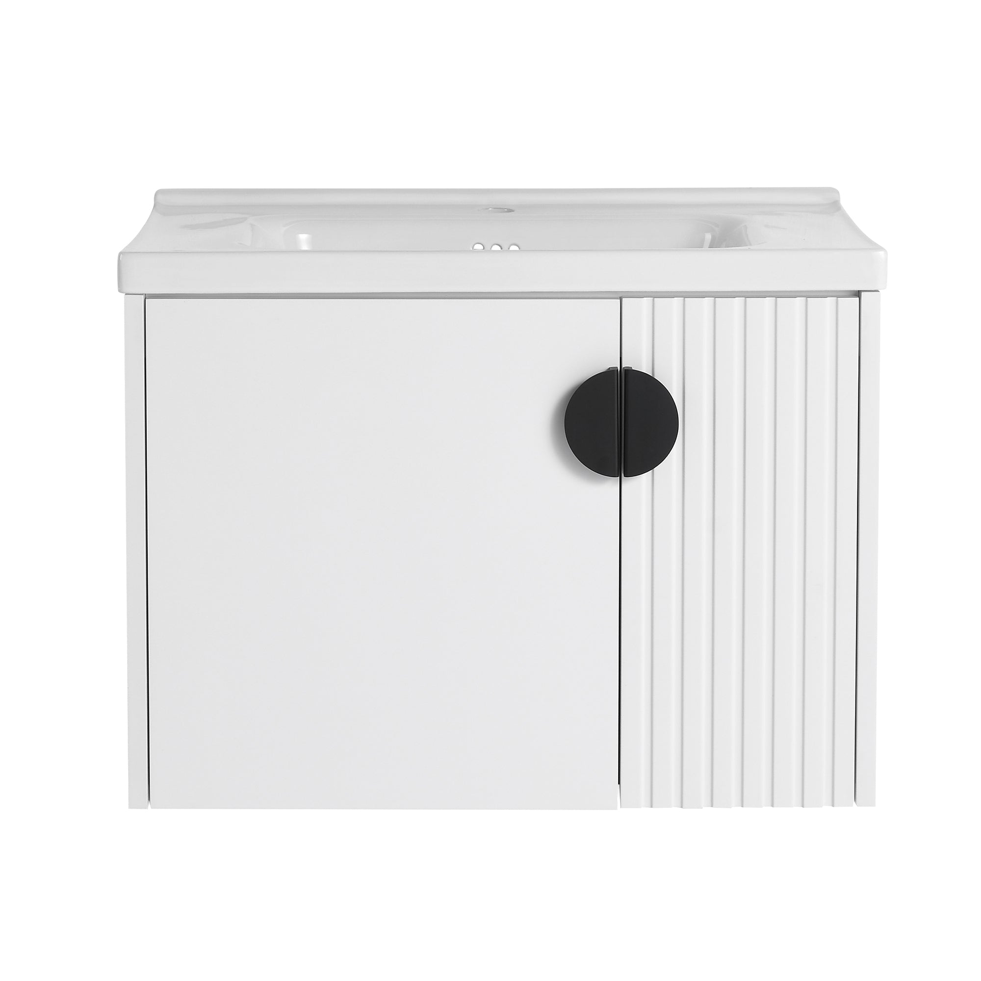 28 inch Plywood Wall Mounted Bathroom Vanity Set with Integrated Ceramic Sink