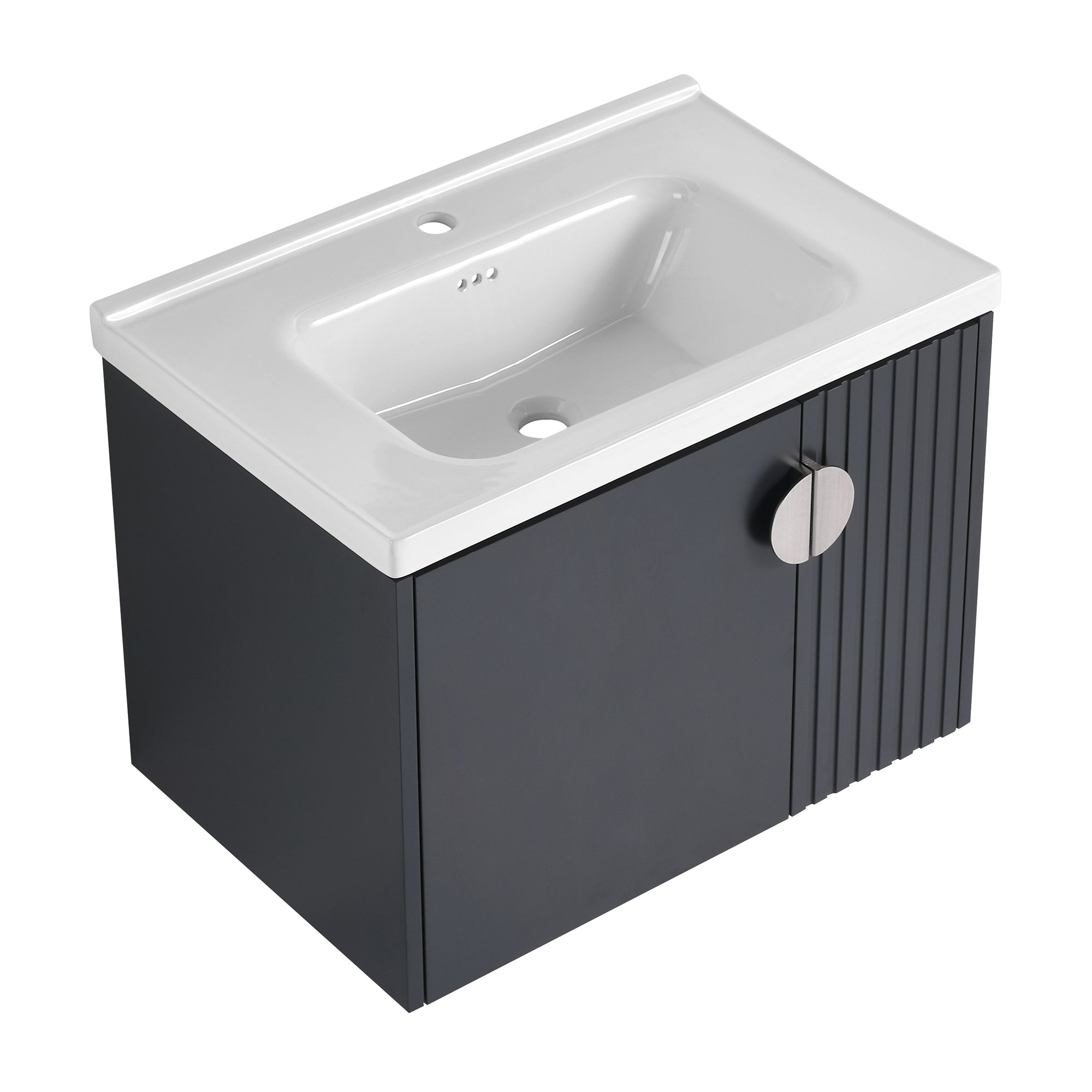 28 inch Plywood Wall Mounted Bathroom Vanity Set with Integrated Ceramic Sink