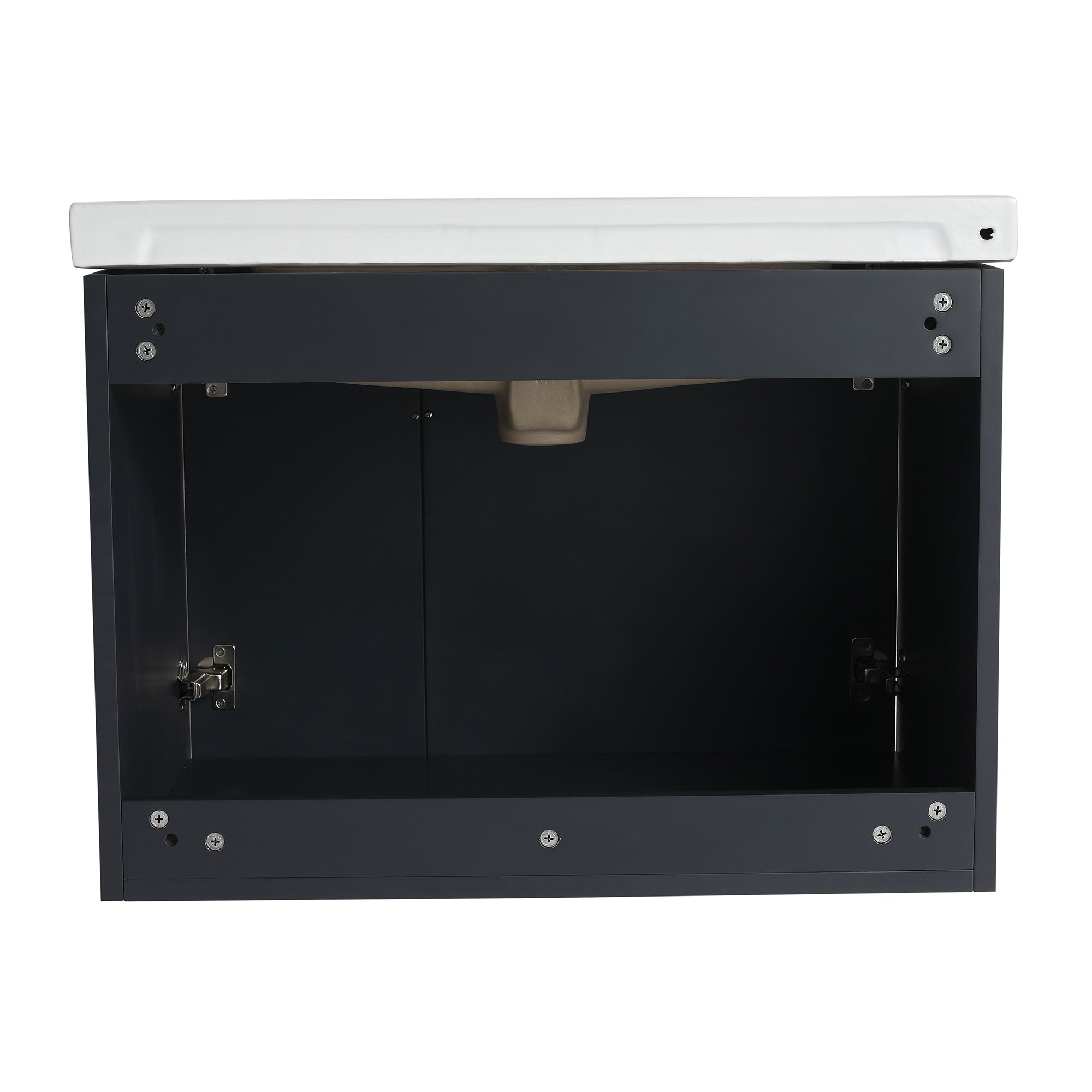 28 inch Plywood Wall Mounted Bathroom Vanity Set with Integrated Ceramic Sink