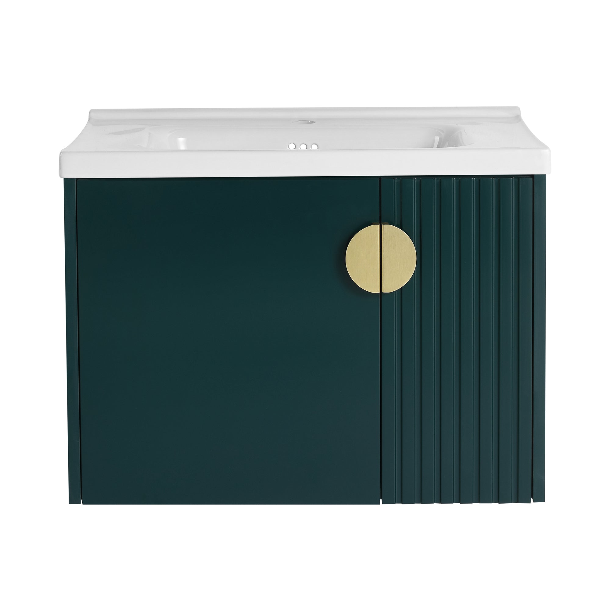 28 inch Plywood Wall Mounted Bathroom Vanity Set with Integrated Ceramic Sink