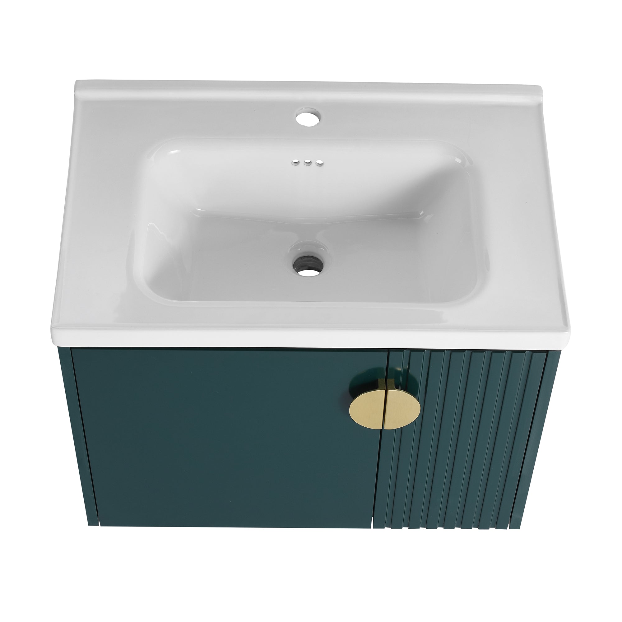 28 inch Plywood Wall Mounted Bathroom Vanity Set with Integrated Ceramic Sink