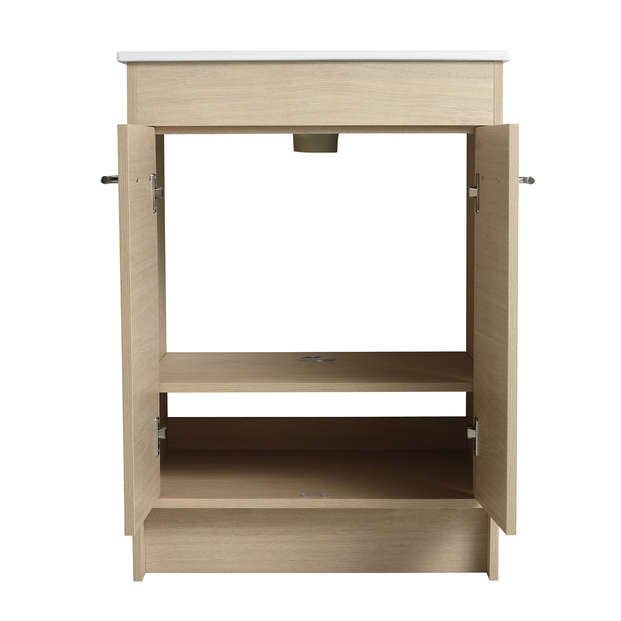 36 inch Plywood Freestanding Bathroom Vanity Set with Adjustable Shelf and Integrated Ceramic Sink