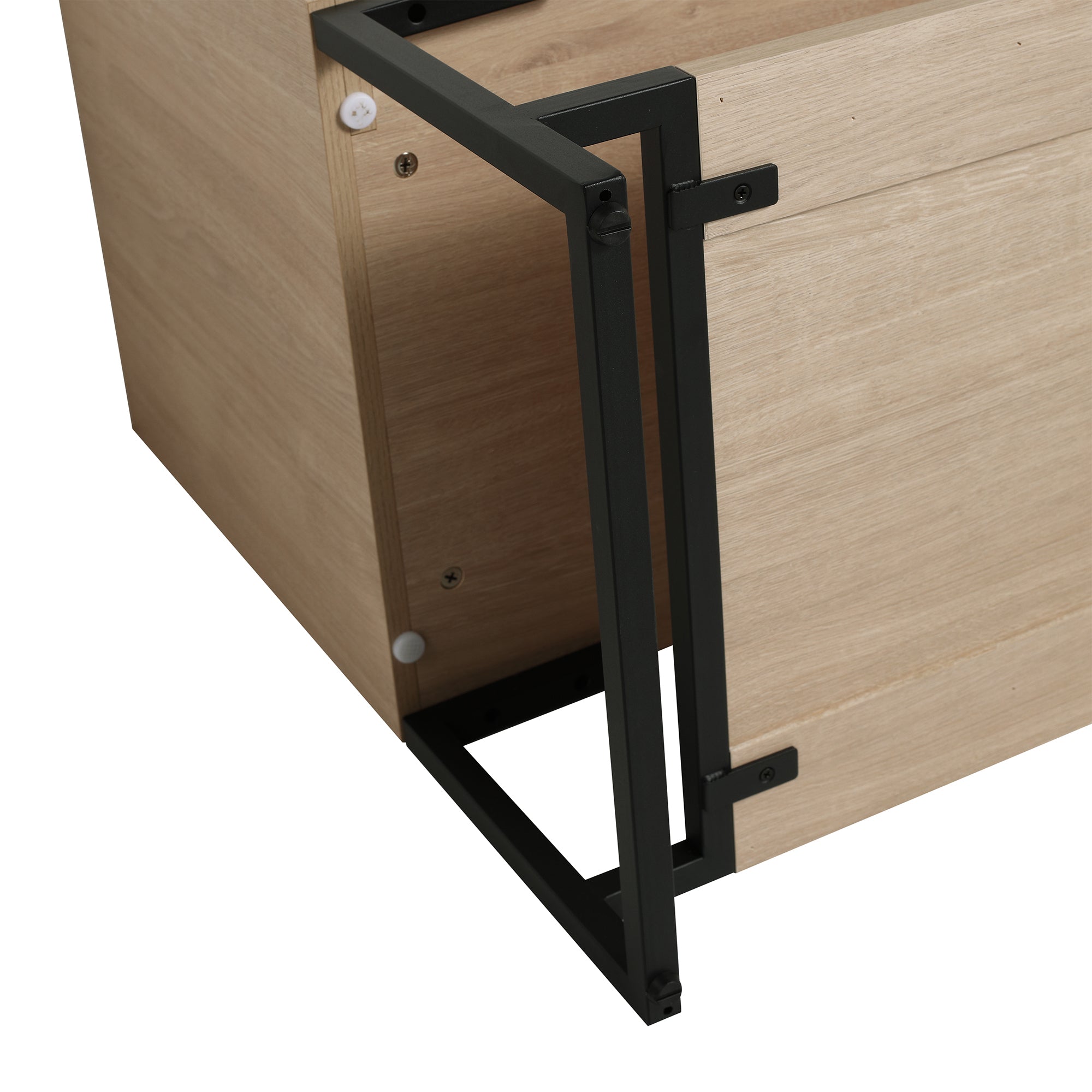 24 Inch Plywood Freestanding Bathroom Vanity With White Resin Sink and Doors and shelf