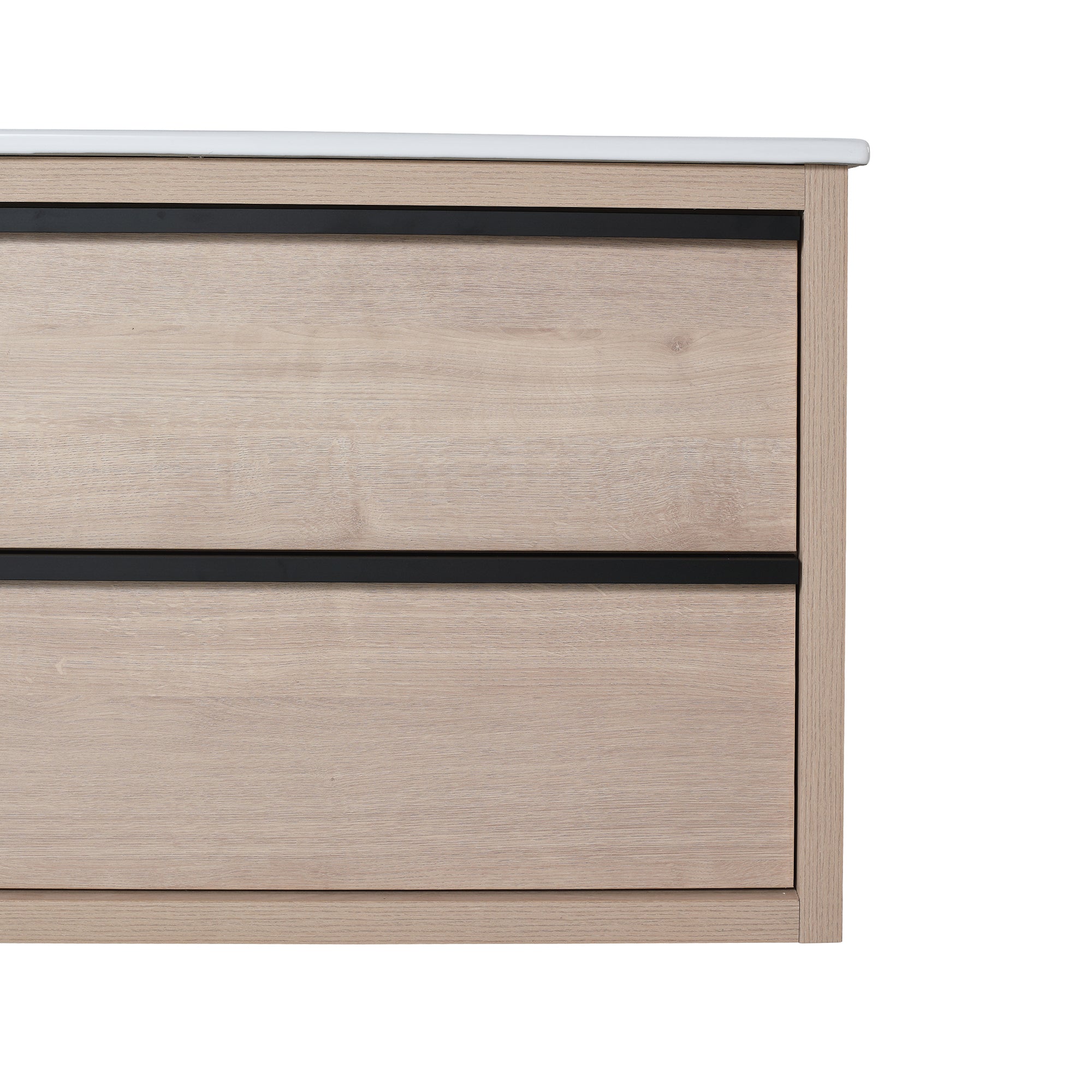 24 Inch Plywood Freestanding Bathroom Vanity With White Resin Sink and Doors and shelf