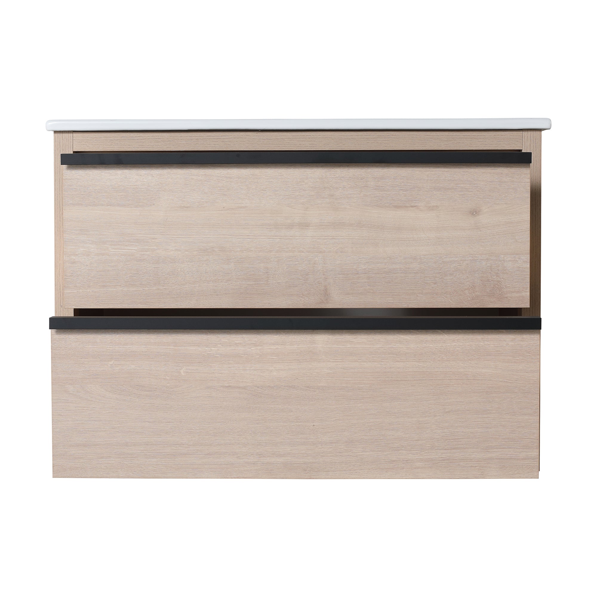 24 Inch Plywood Freestanding Bathroom Vanity With White Resin Sink and Doors and shelf