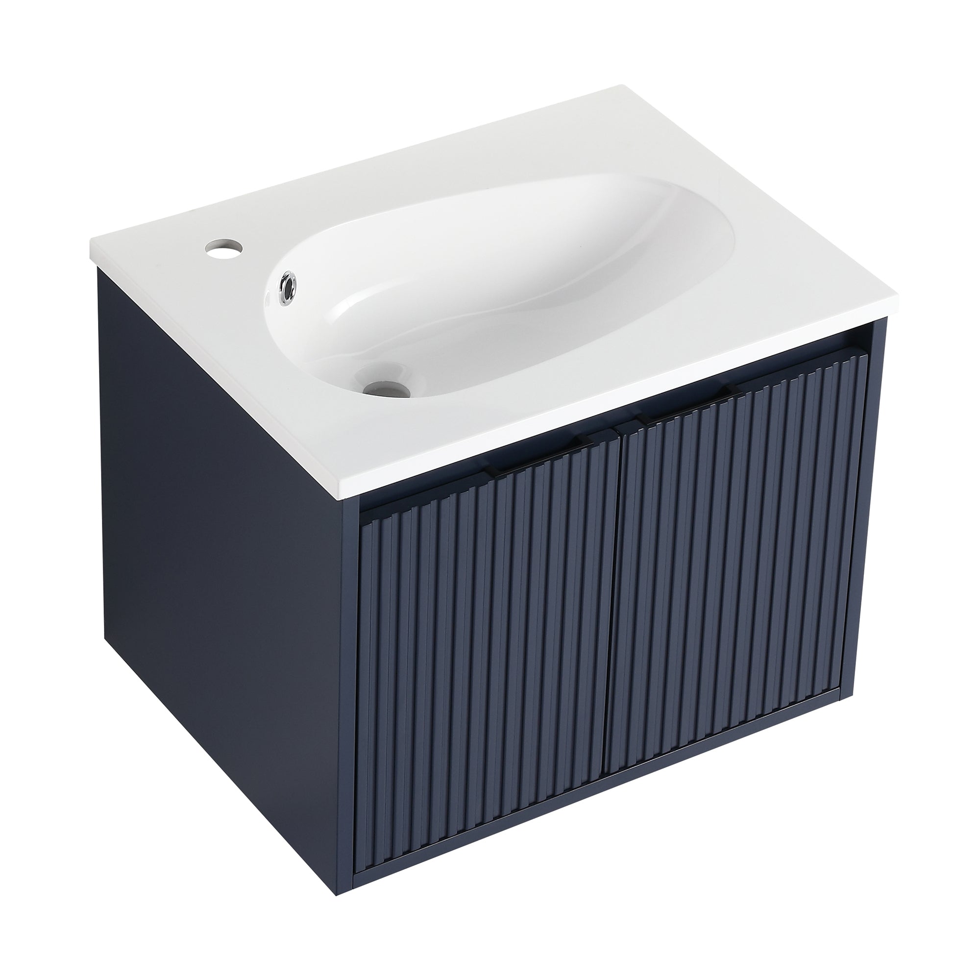 36 Inch Plywood Wall Mounted Bathroom Vanity Set with Integrated Gel Basin