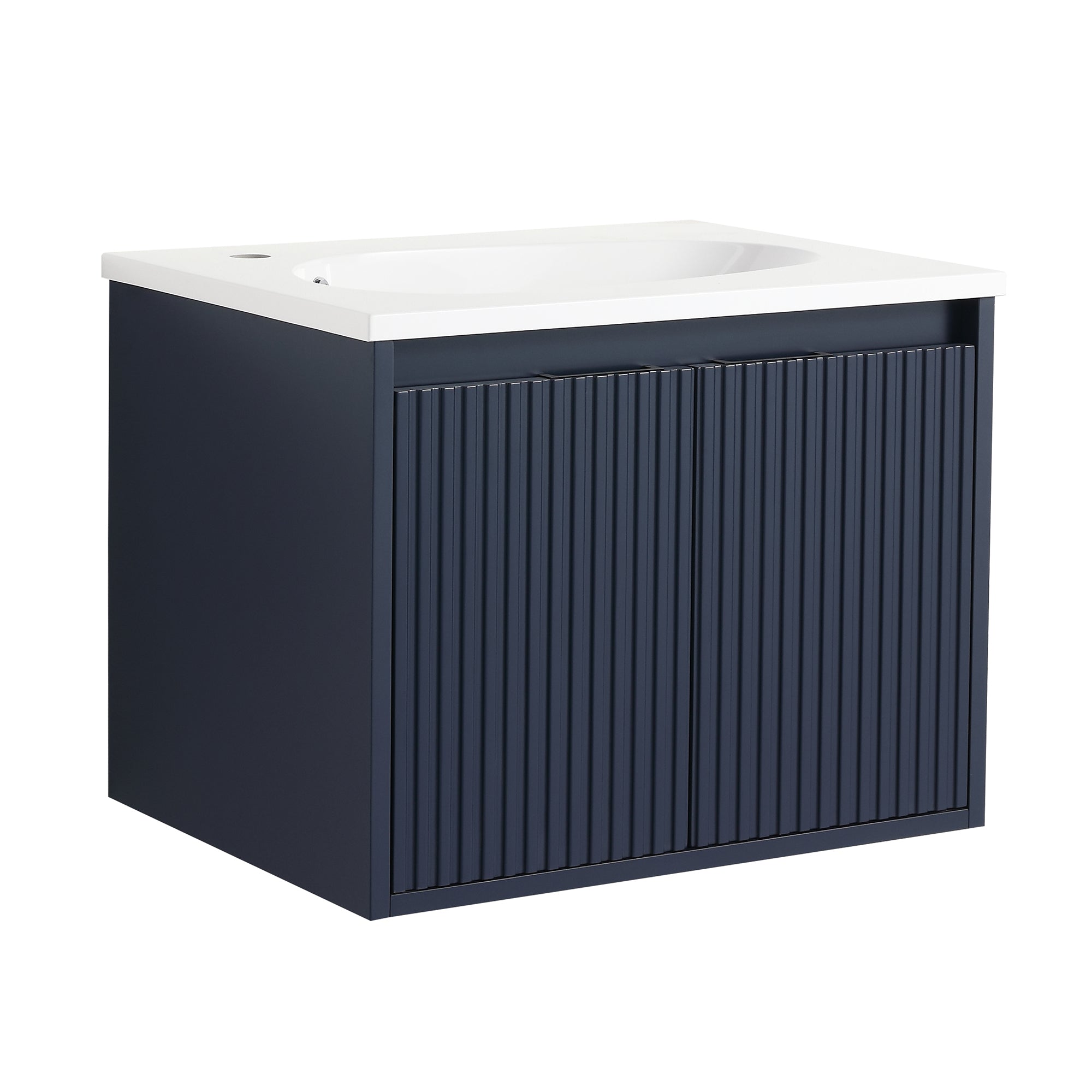 36 Inch Plywood Wall Mounted Bathroom Vanity Set with Integrated Gel Basin