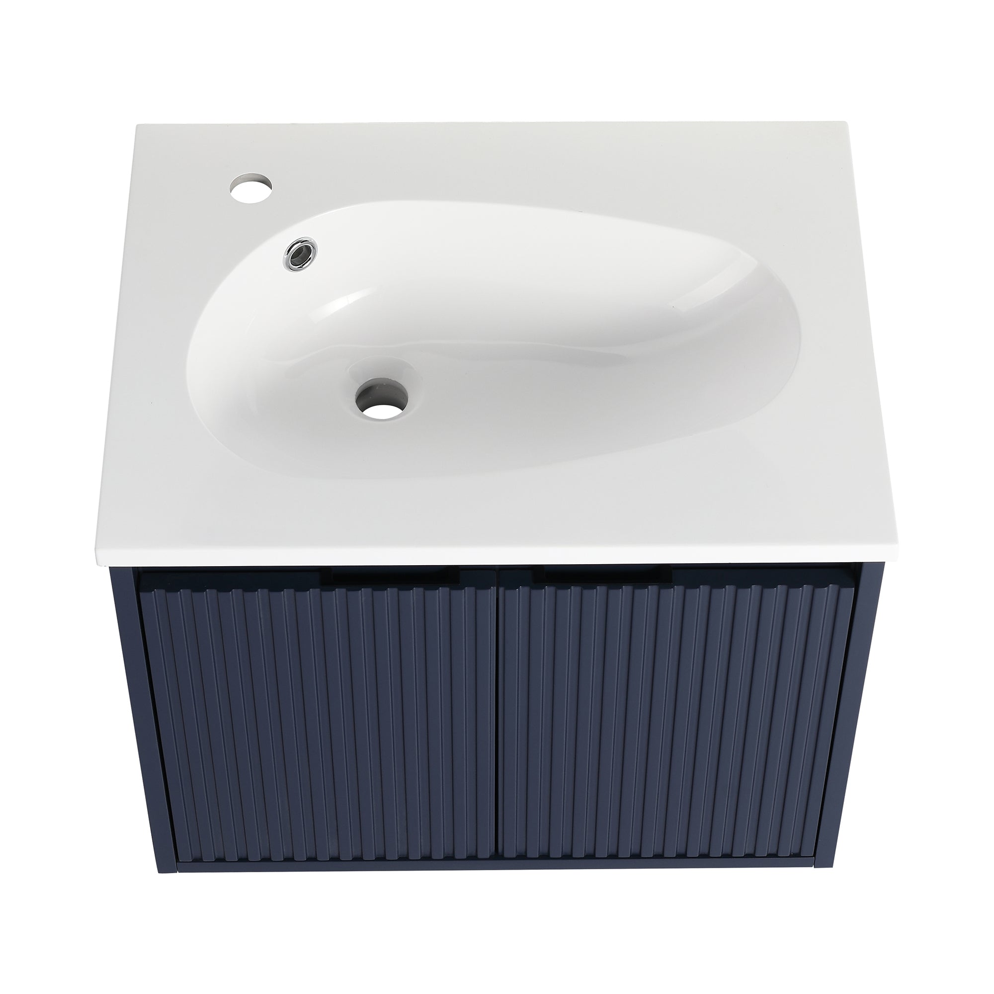 36 Inch Plywood Wall Mounted Bathroom Vanity Set with Integrated Gel Basin