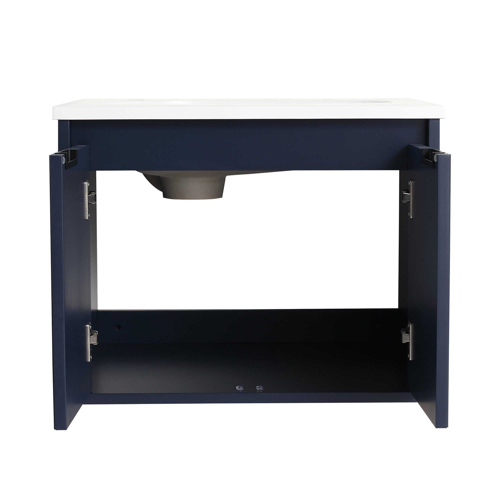 36 Inch Plywood Wall Mounted Bathroom Vanity Set with Integrated Gel Basin