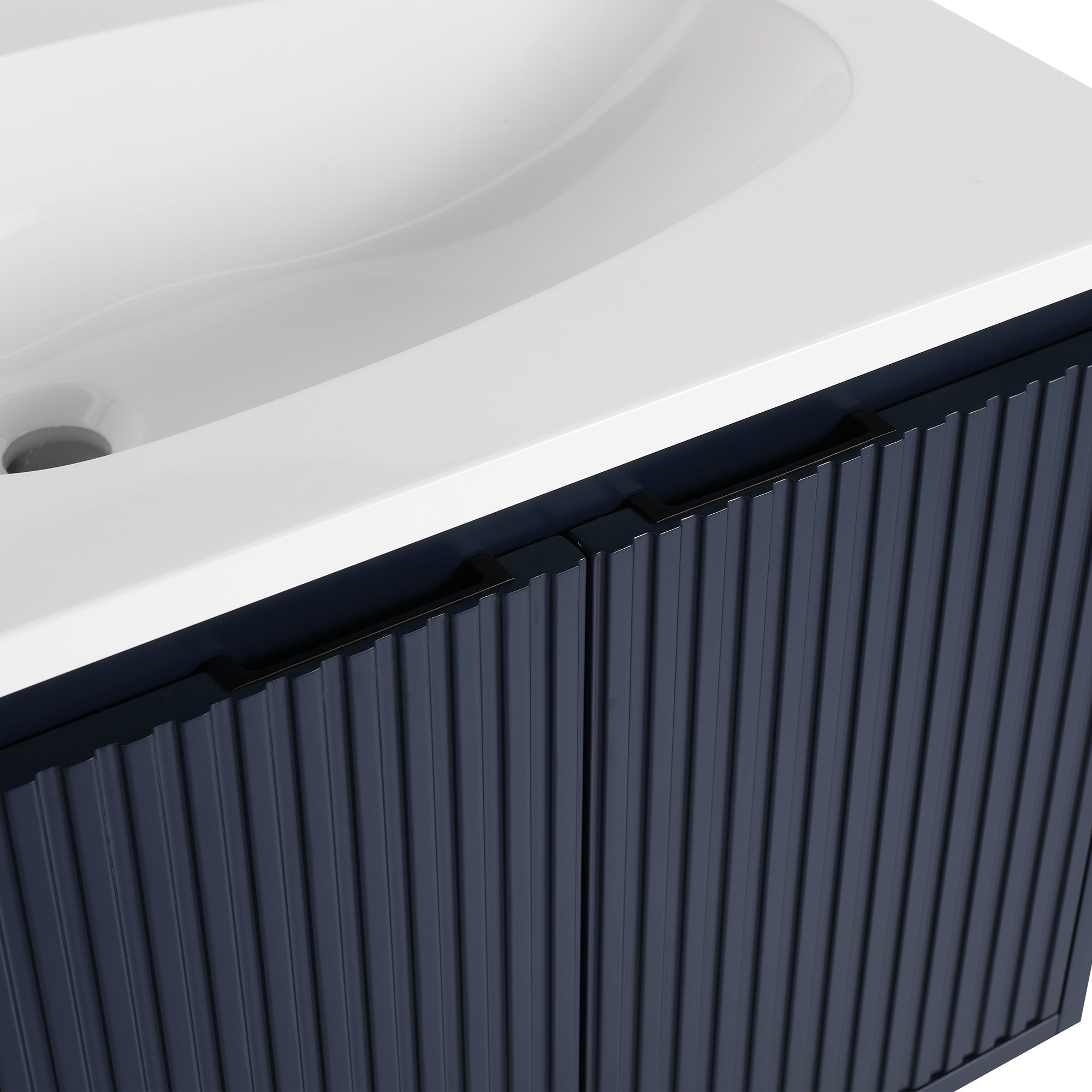 36 Inch Plywood Wall Mounted Bathroom Vanity Set with Integrated Gel Basin