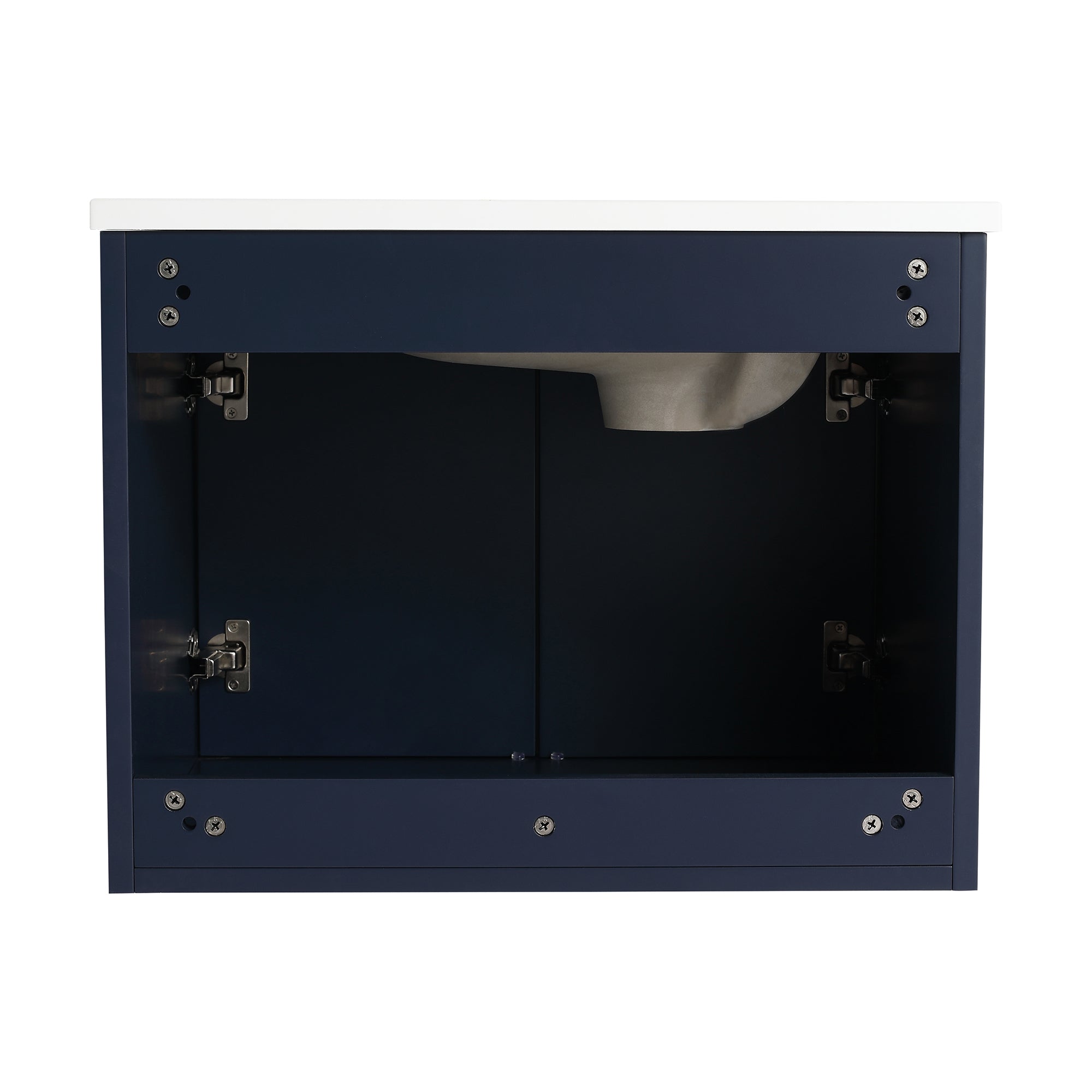 36 Inch Plywood Wall Mounted Bathroom Vanity Set with Integrated Gel Basin