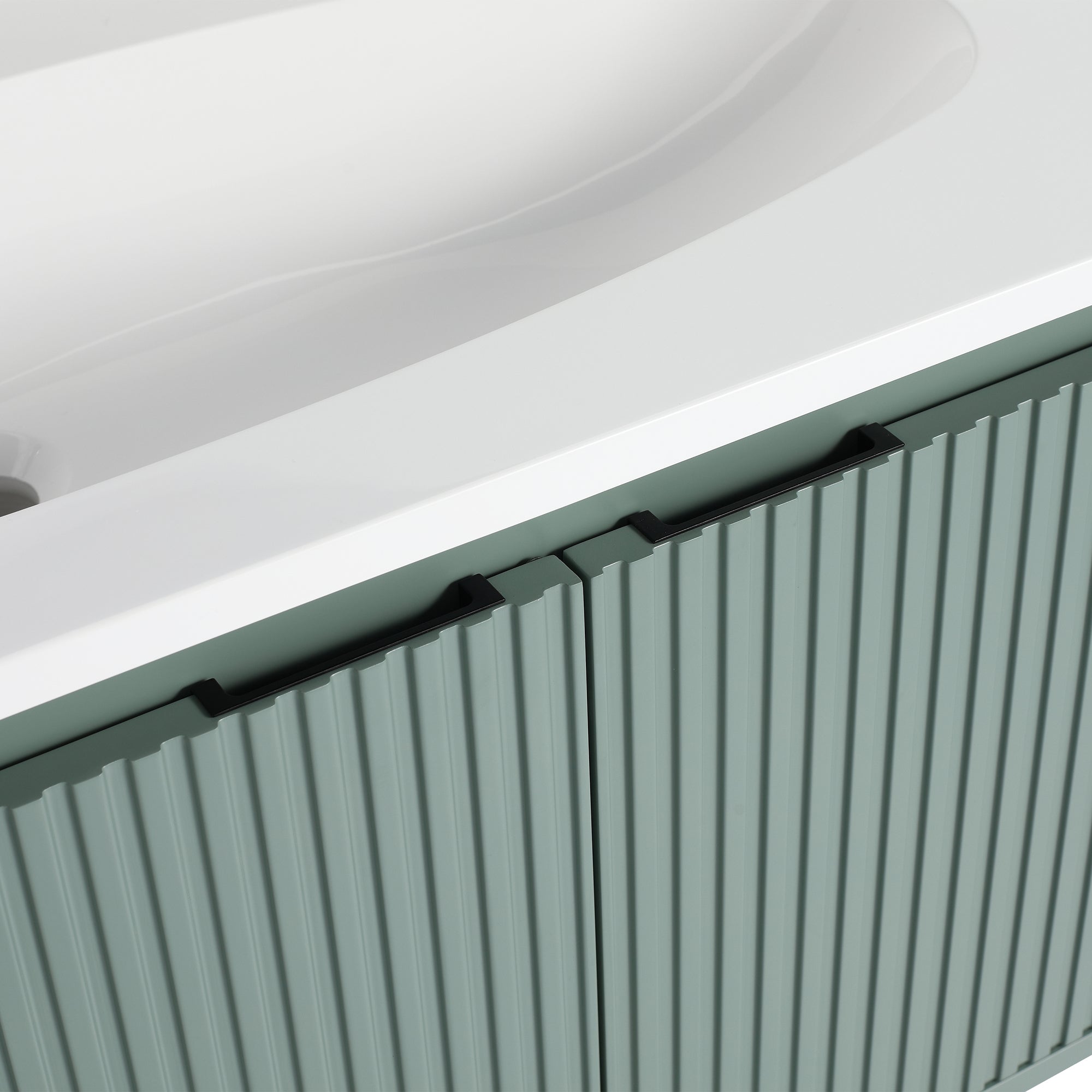 36 Inch Plywood Wall Mounted Bathroom Vanity Set with Integrated Gel Basin