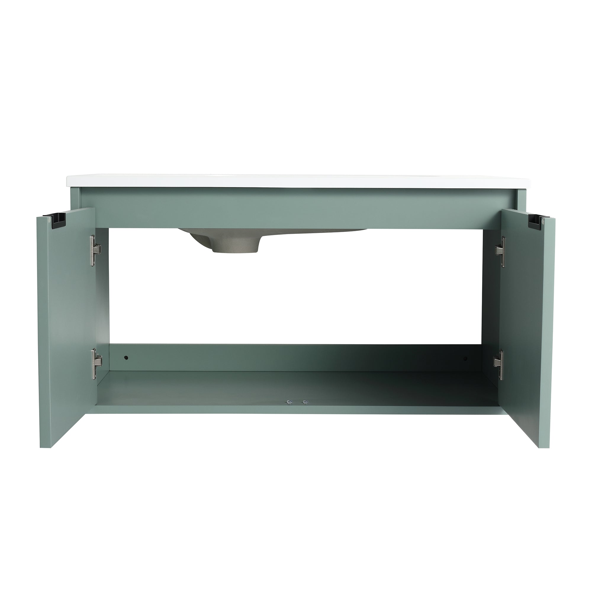36 Inch Plywood Wall Mounted Bathroom Vanity Set with Integrated Gel Basin