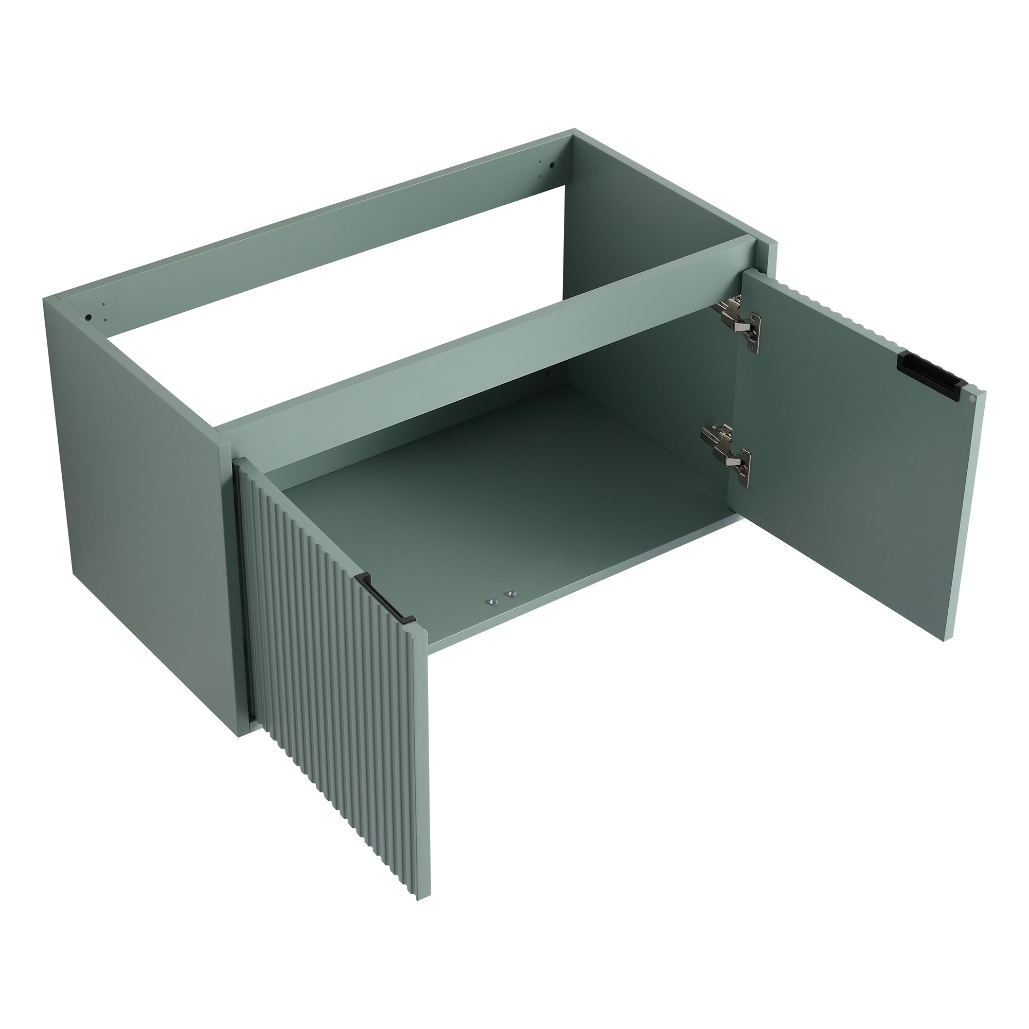 36 Inch Plywood Wall Mounted Bathroom Vanity Set with Integrated Gel Basin