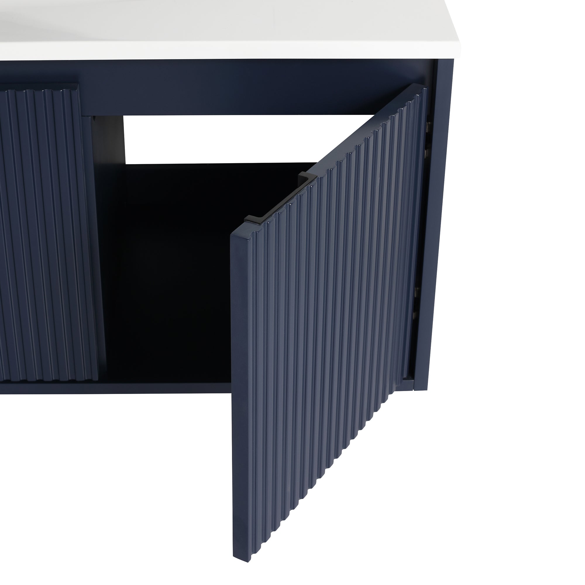 36 Inch Plywood Wall Mounted Bathroom Vanity Set with Integrated Drop-Shaped Resin Sink
