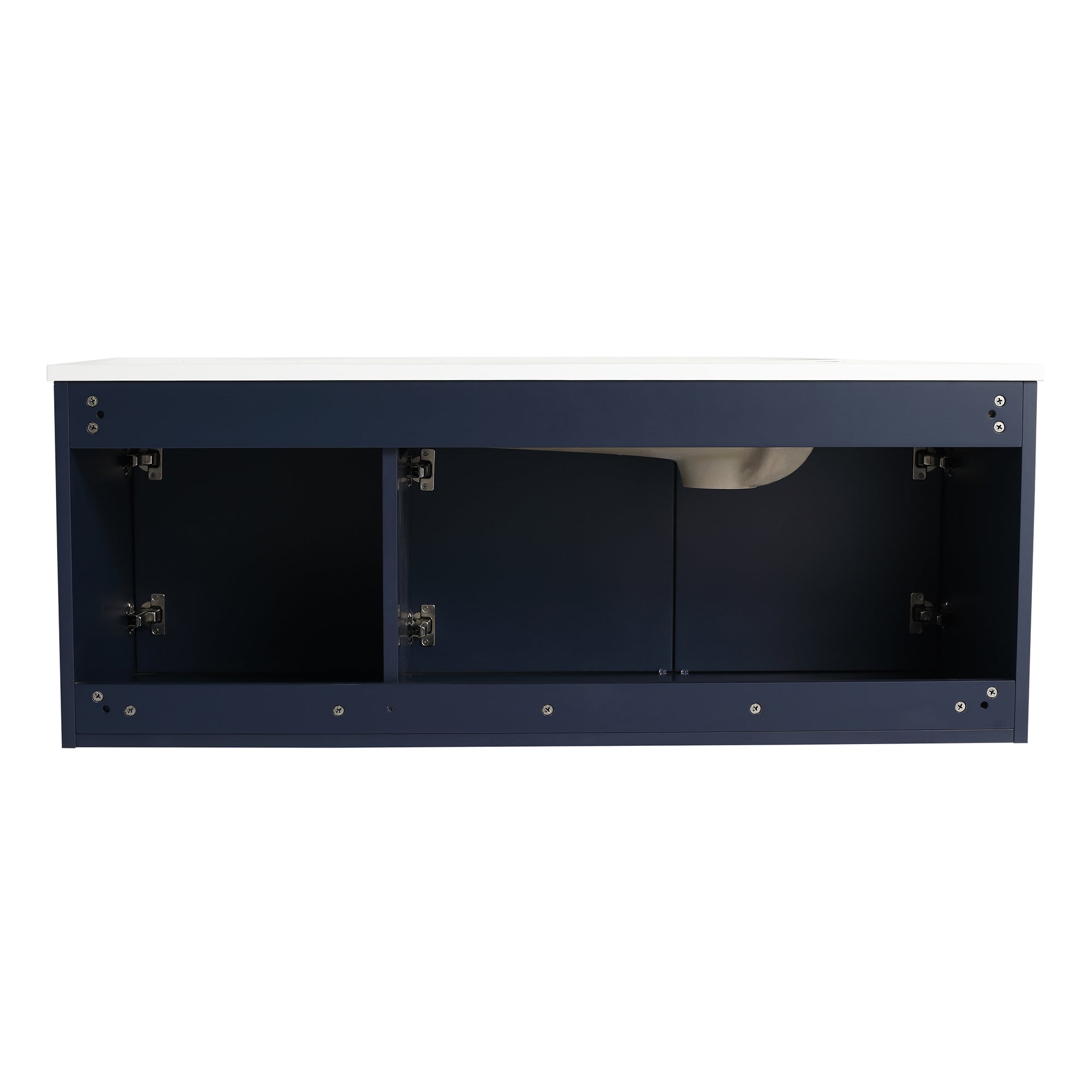 36 Inch Plywood Wall Mounted Bathroom Vanity Set with Integrated Drop-Shaped Resin Sink