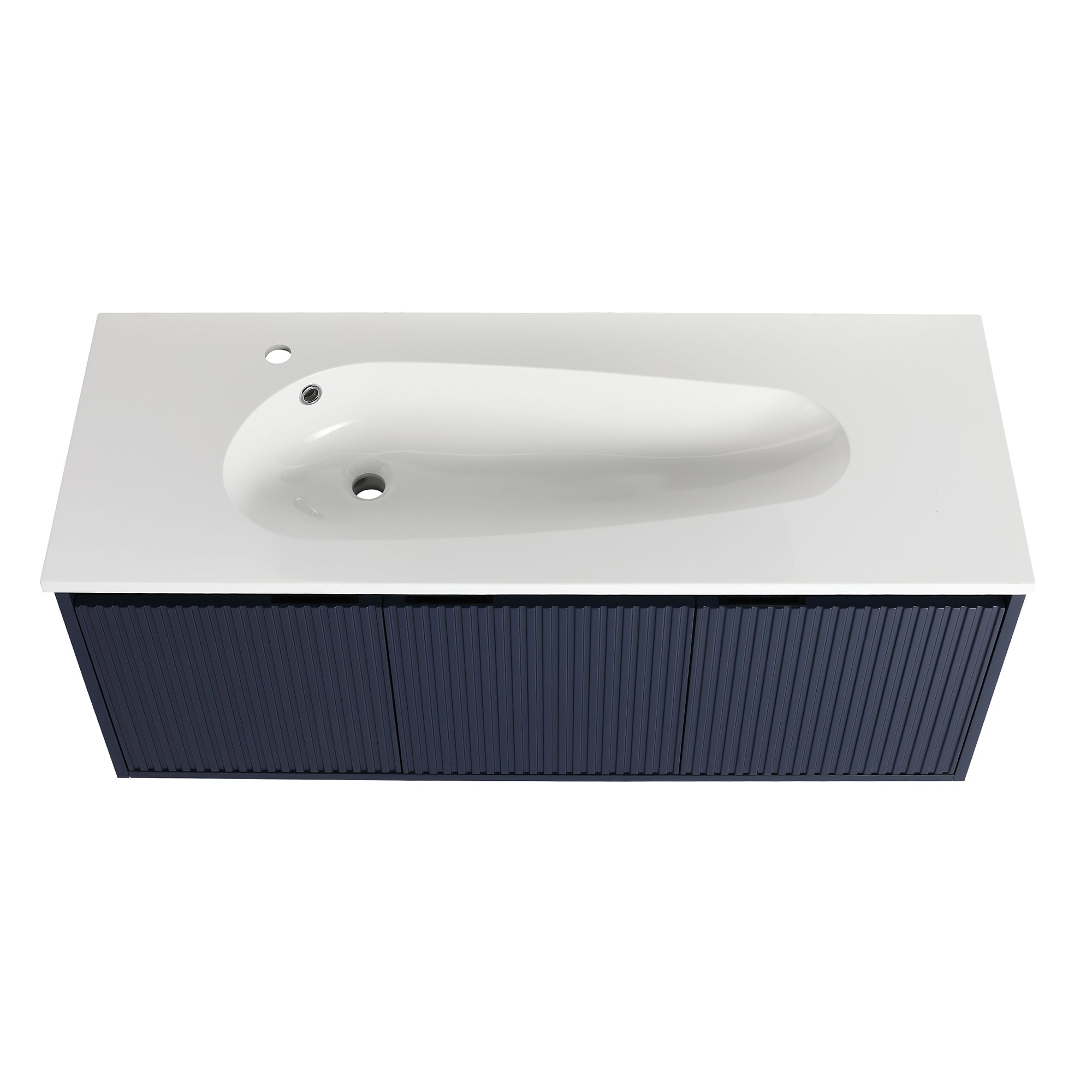 36 Inch Plywood Wall Mounted Bathroom Vanity Set with Integrated Drop-Shaped Resin Sink