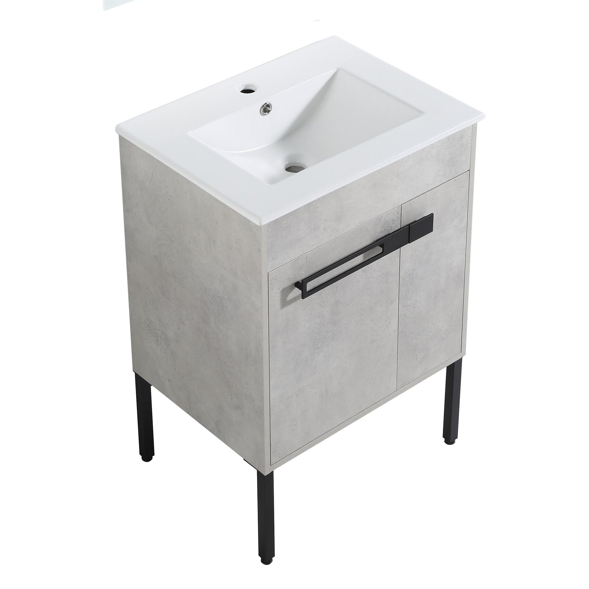 36 Inch Plywood Wall-Mounted Bathroom Vanity Set in White Oak with Integrated Resin Sink