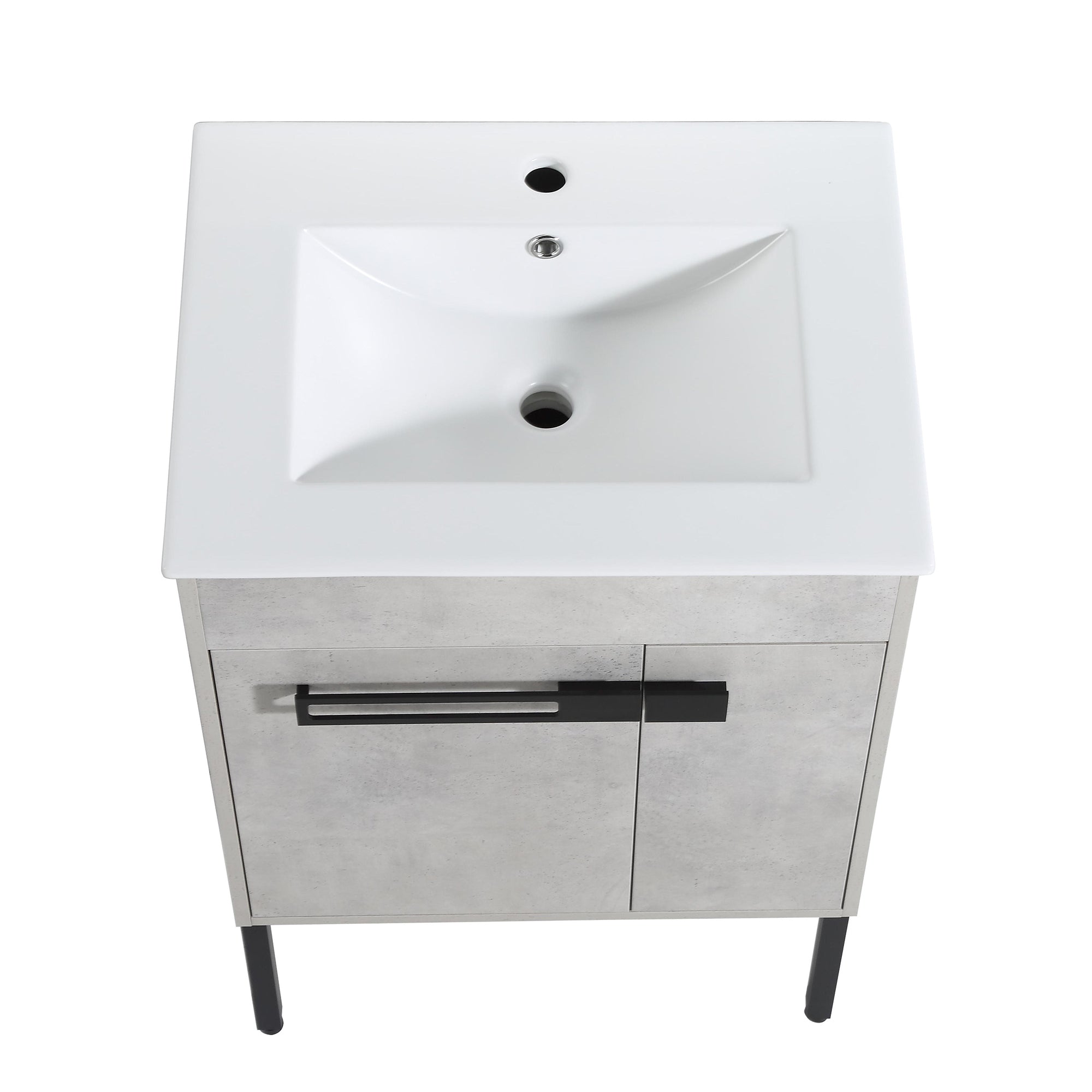 36 Inch Plywood Wall-Mounted Bathroom Vanity Set in White Oak with Integrated Resin Sink