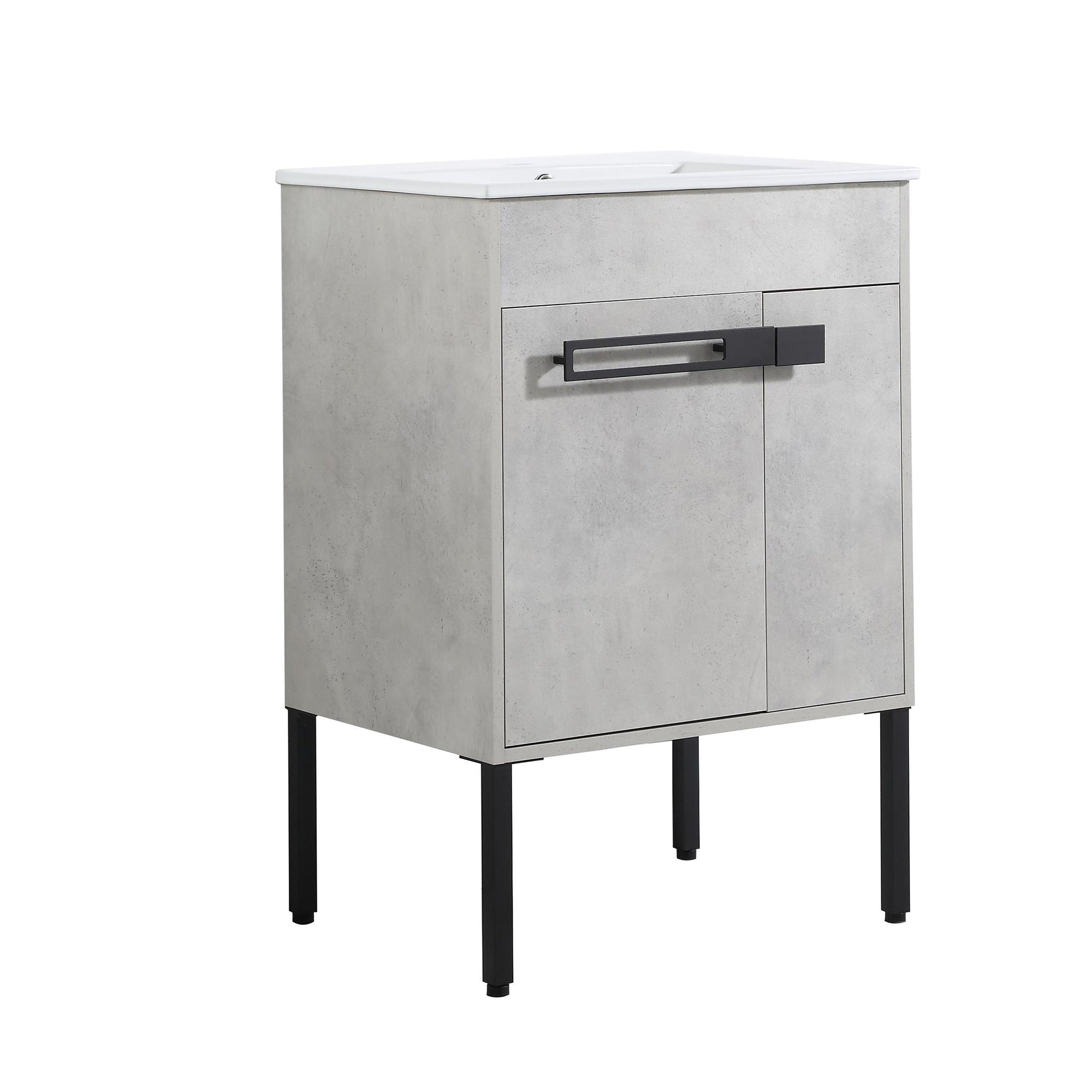 36 Inch Plywood Wall-Mounted Bathroom Vanity Set in White Oak with Integrated Resin Sink