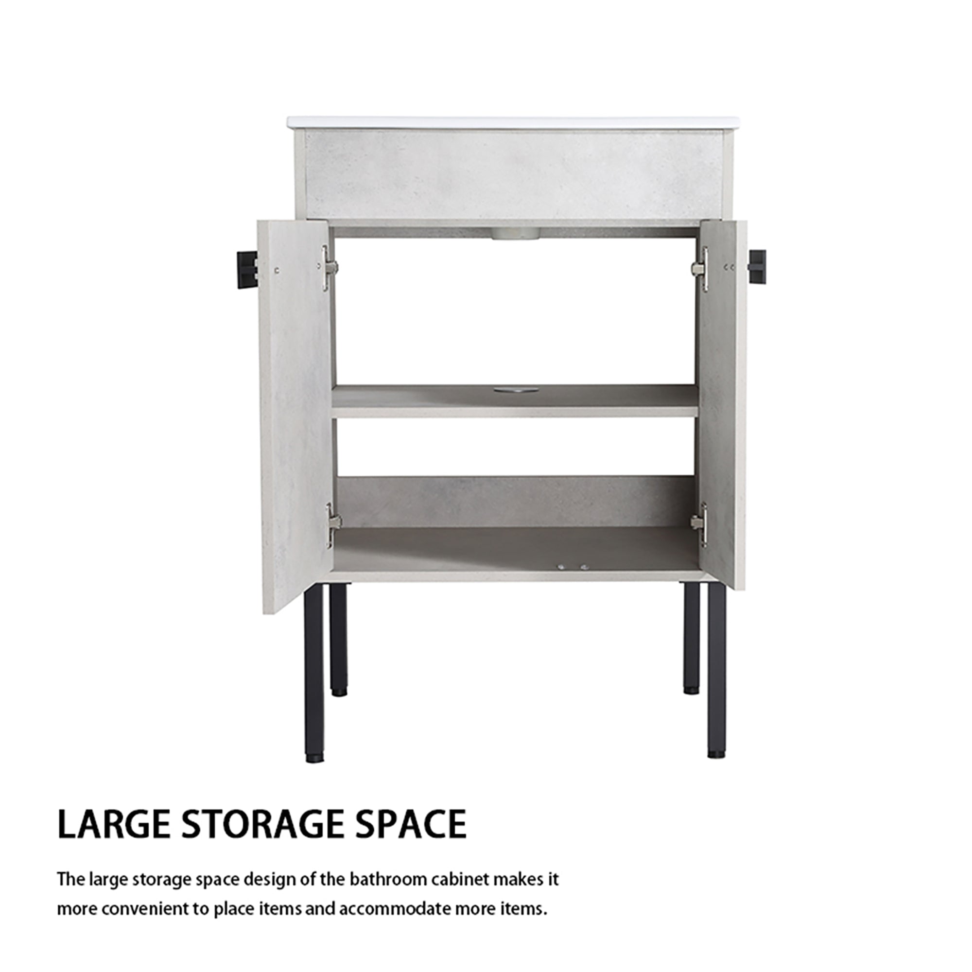 36 Inch Plywood Wall-Mounted Bathroom Vanity Set in White Oak with Integrated Resin Sink