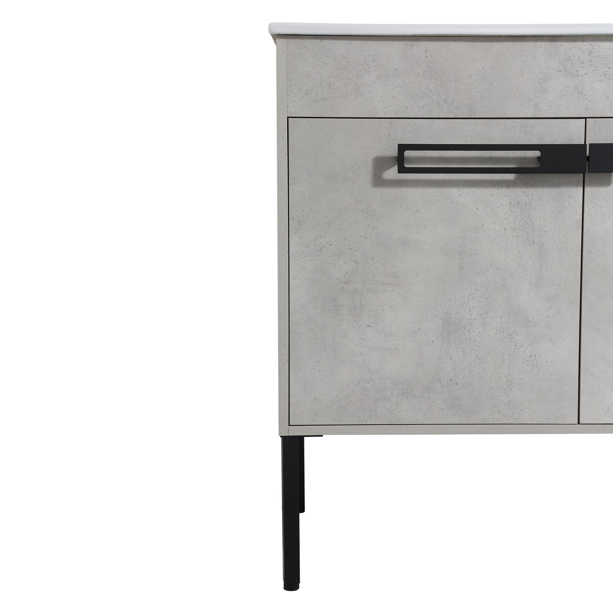 36 Inch Plywood Wall-Mounted Bathroom Vanity Set in White Oak with Integrated Resin Sink