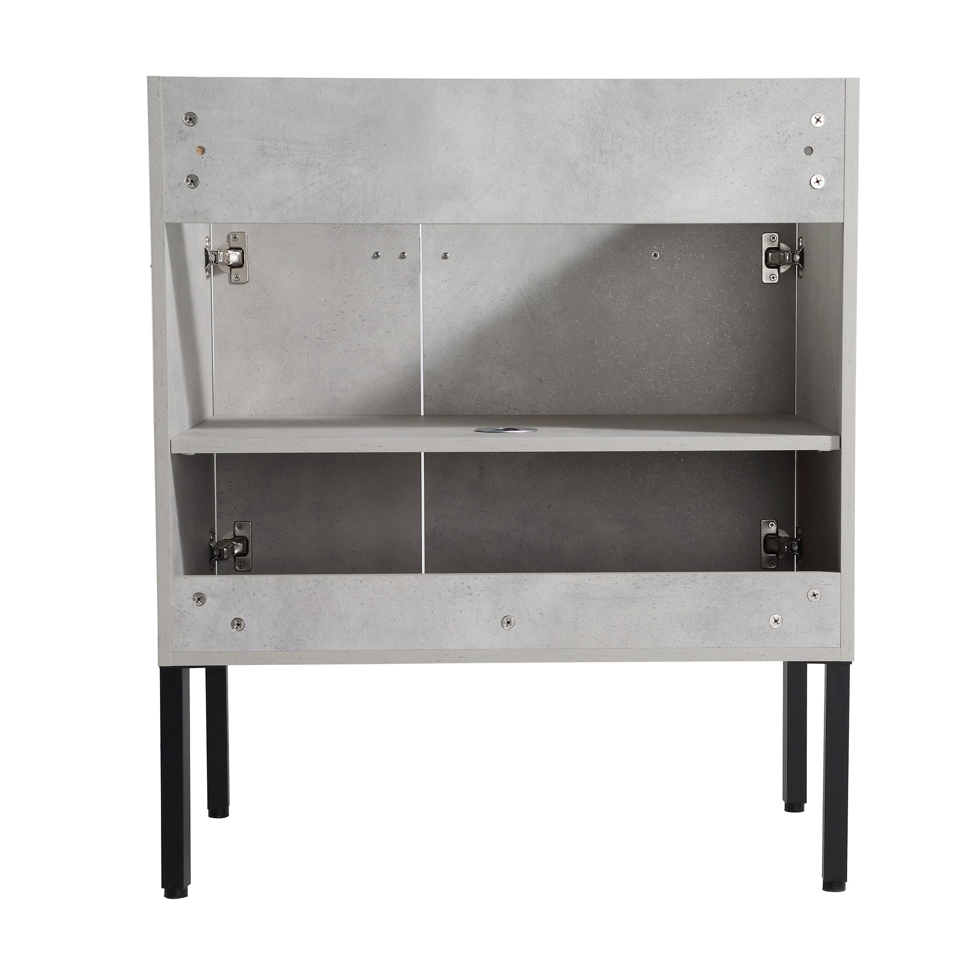 36 Inch Plywood Wall-Mounted Bathroom Vanity Set in White Oak with Integrated Resin Sink