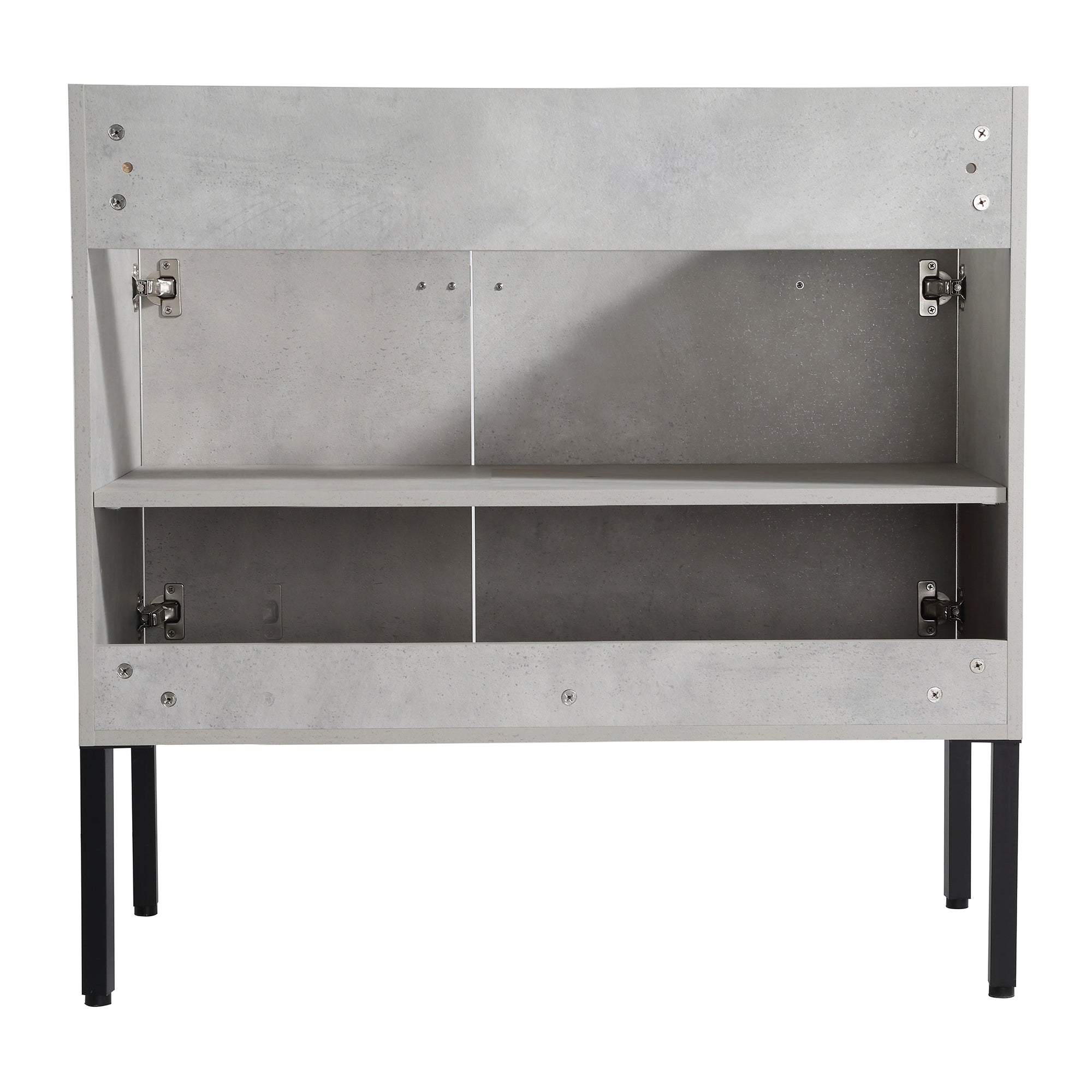 36 Inch Plywood Wall-Mounted Bathroom Vanity Set in White Oak with Integrated Resin Sink