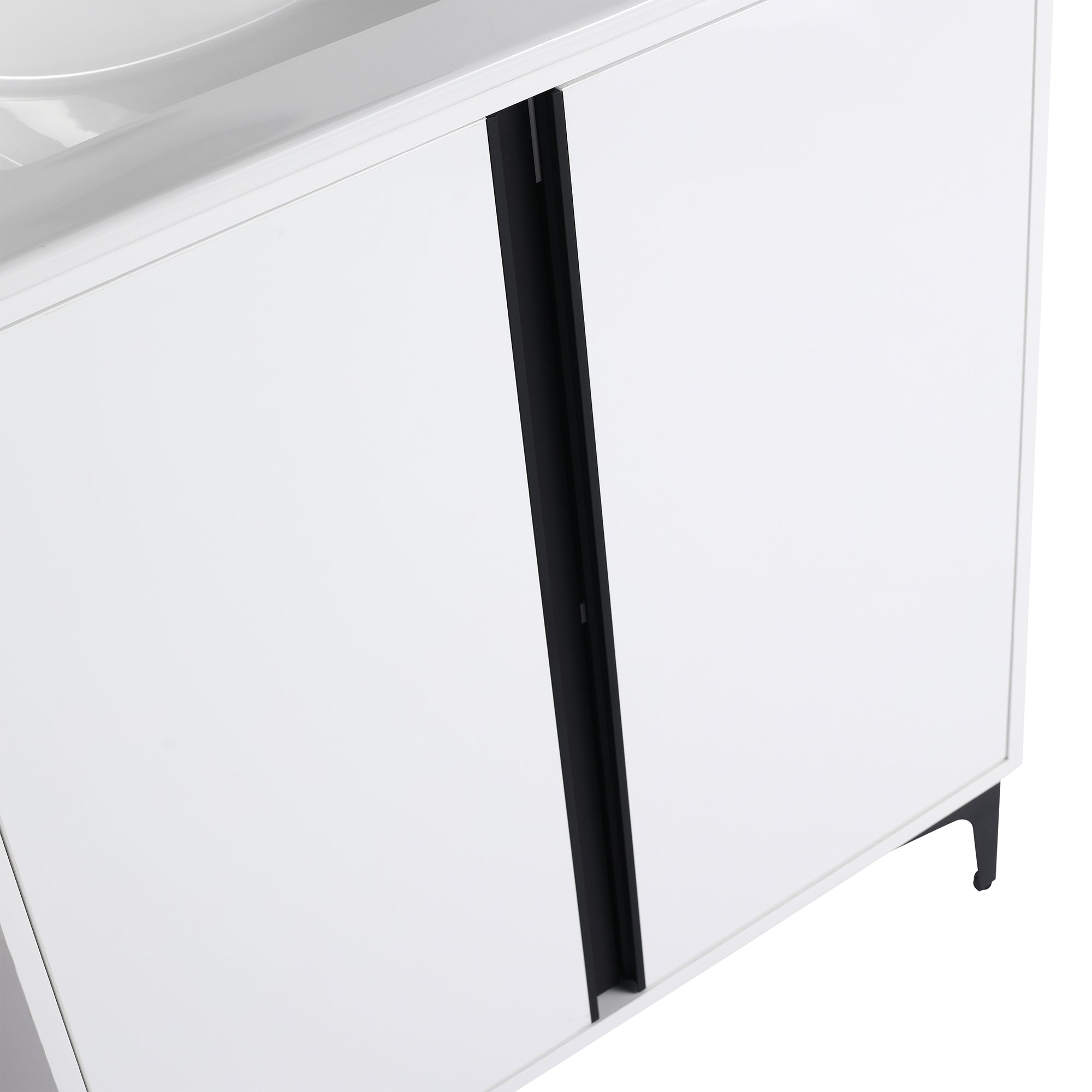 24/30 inch Freestanding Bathroom Vanity Set in White with Integrated Ceramic Sink
