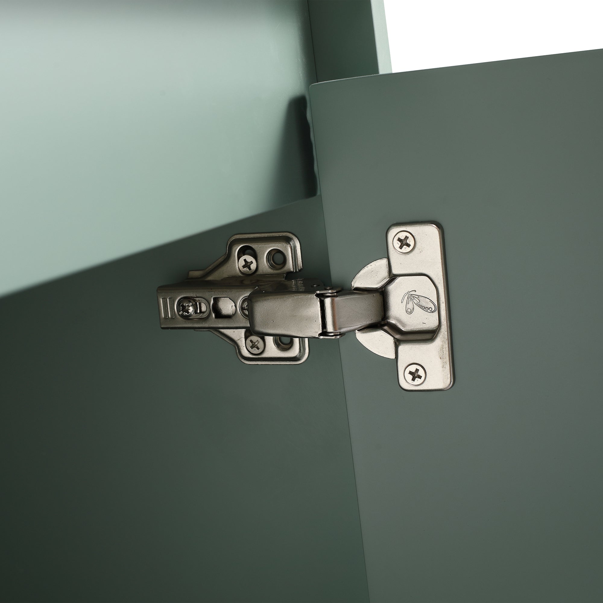 30 inch Wall-Mounted Bathroom Vanity Set in Green with Integrated Resin Sink