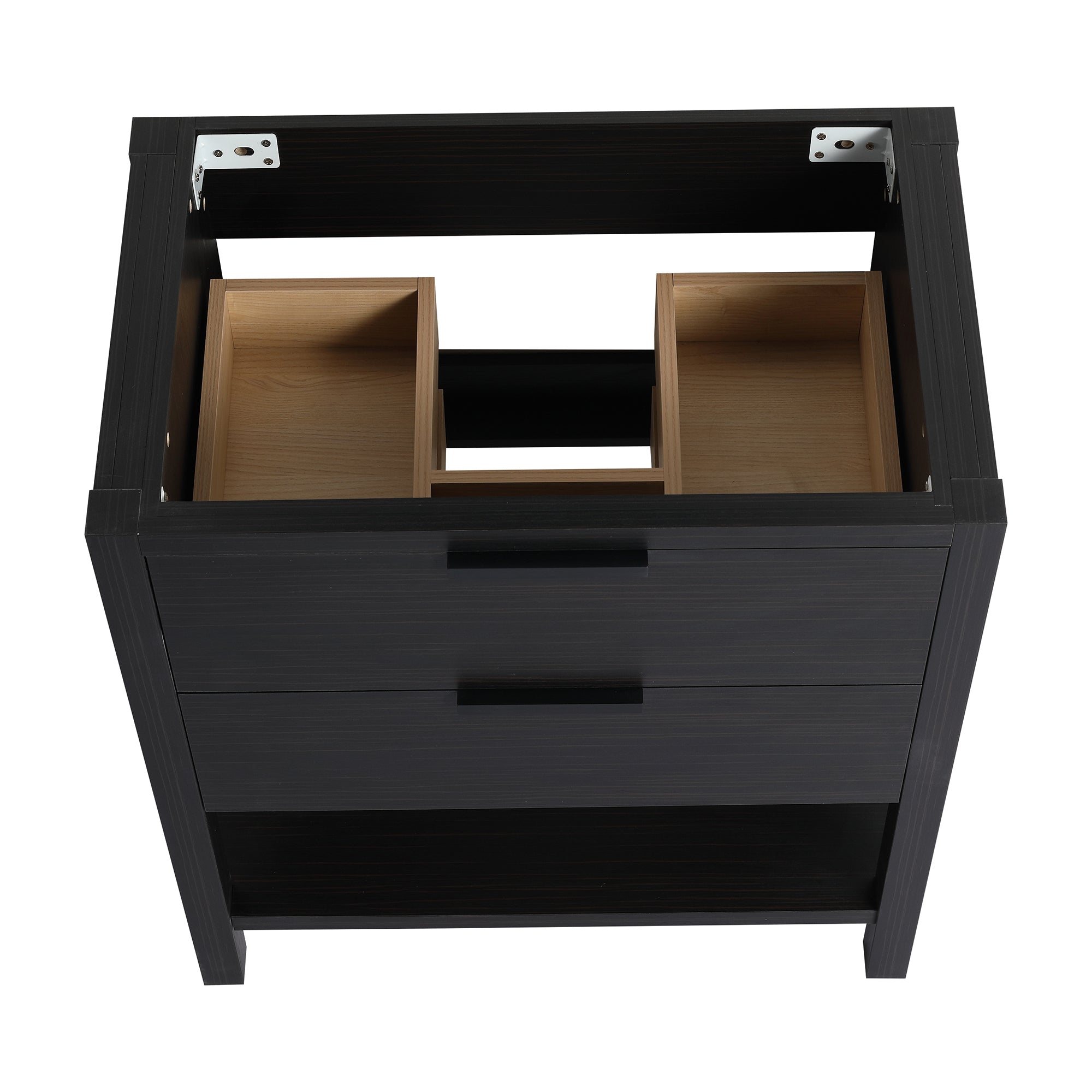 30 inch Freestanding Bathroom Vanity Set in Black with Integrated Ceramic Sink