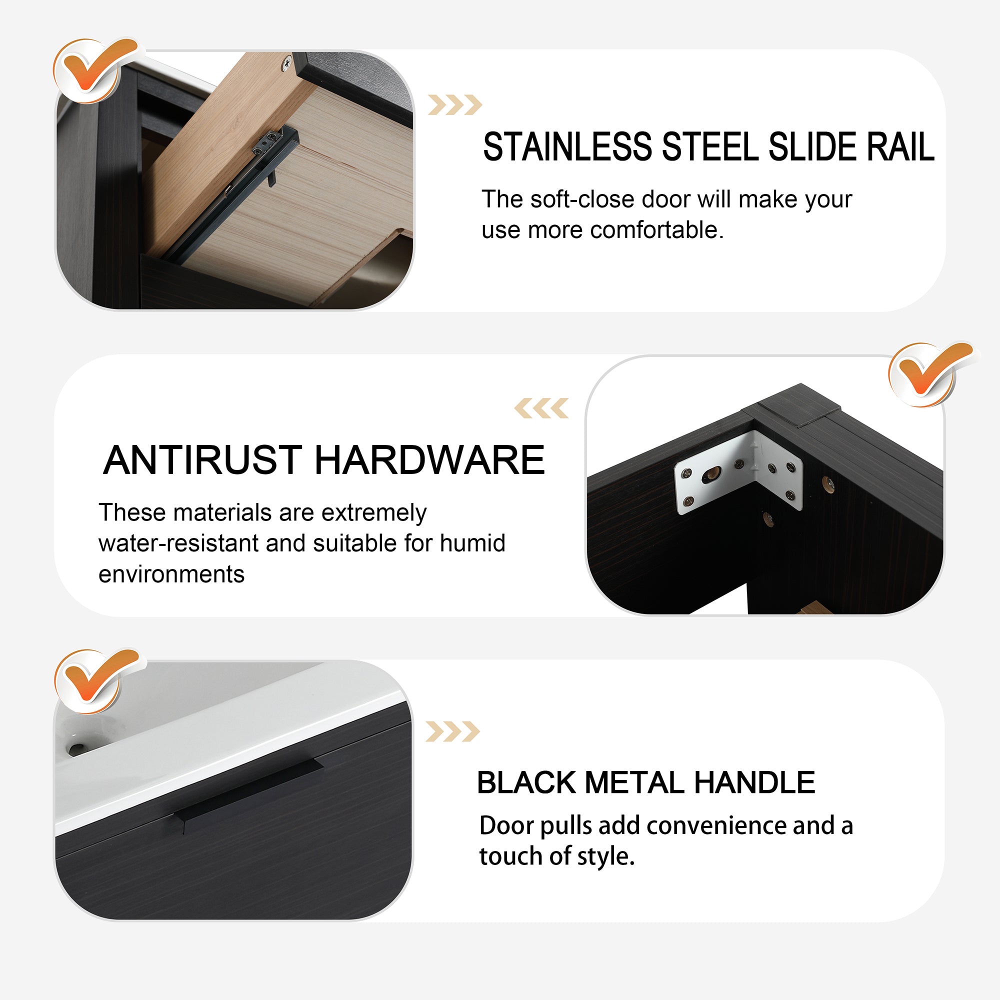 30 inch Freestanding Bathroom Vanity Set in Black with Integrated Ceramic Sink