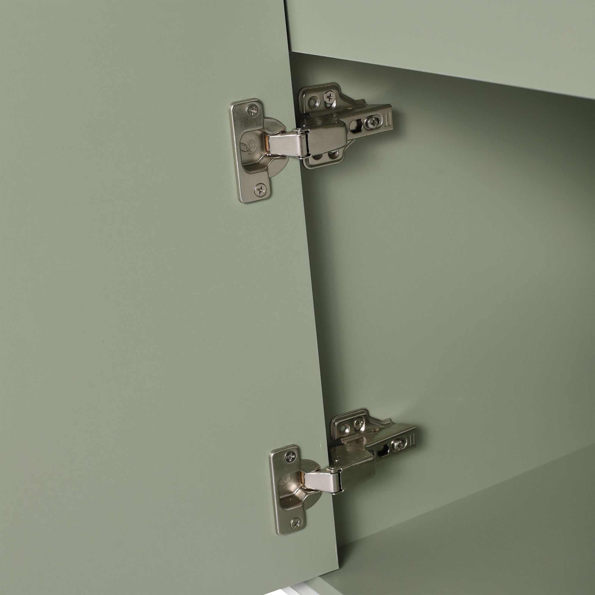 24 inch Wall-Mounted Bathroom Vanity Set in Green with Integrated Ceramic Sink