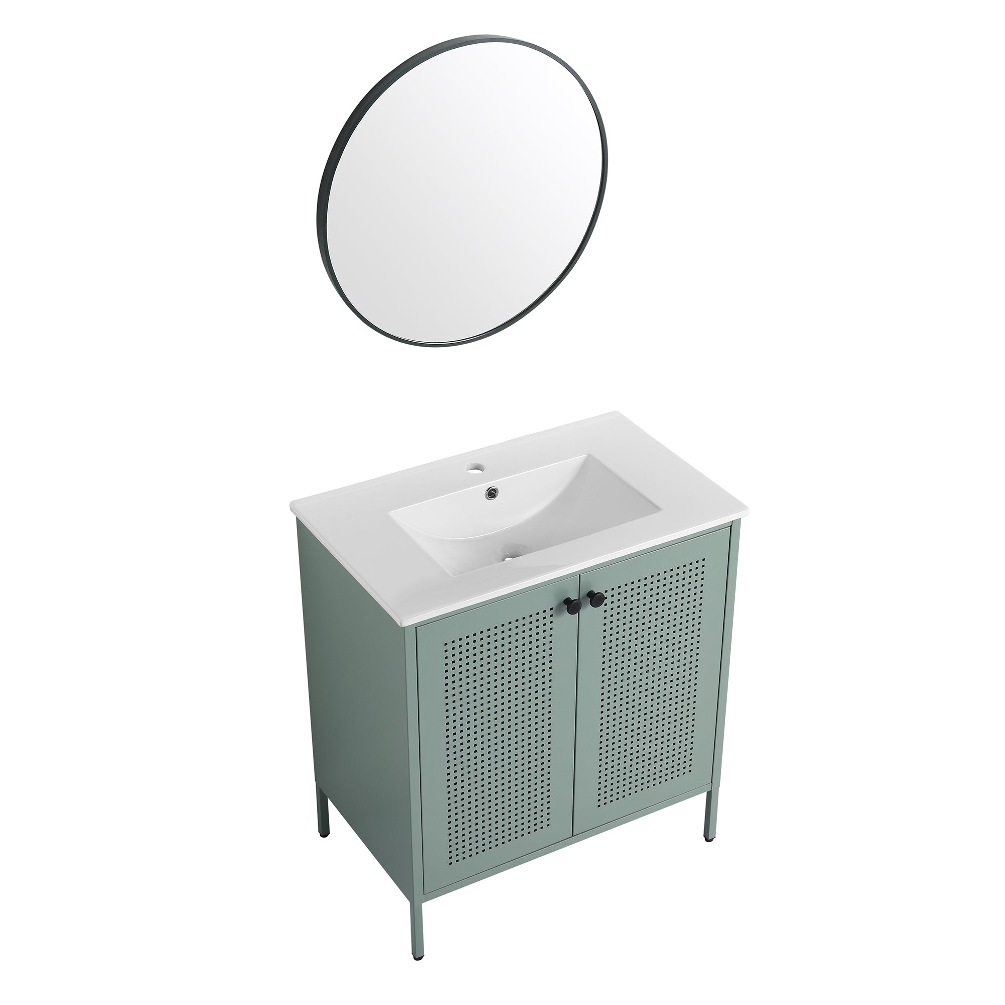 30 inch Freestanding Bathroom Vanity Set  with Integrated Ceramic Sink
