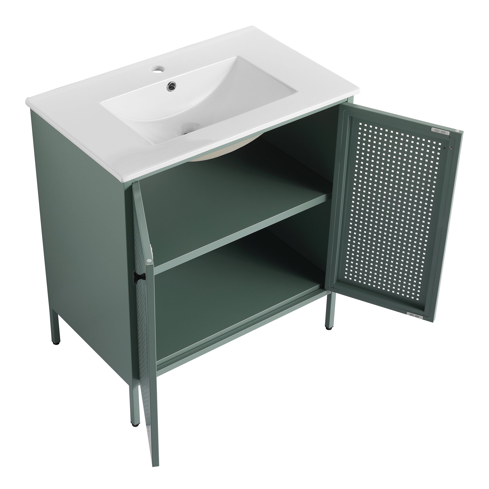 30 inch Freestanding Bathroom Vanity Set  with Integrated Ceramic Sink
