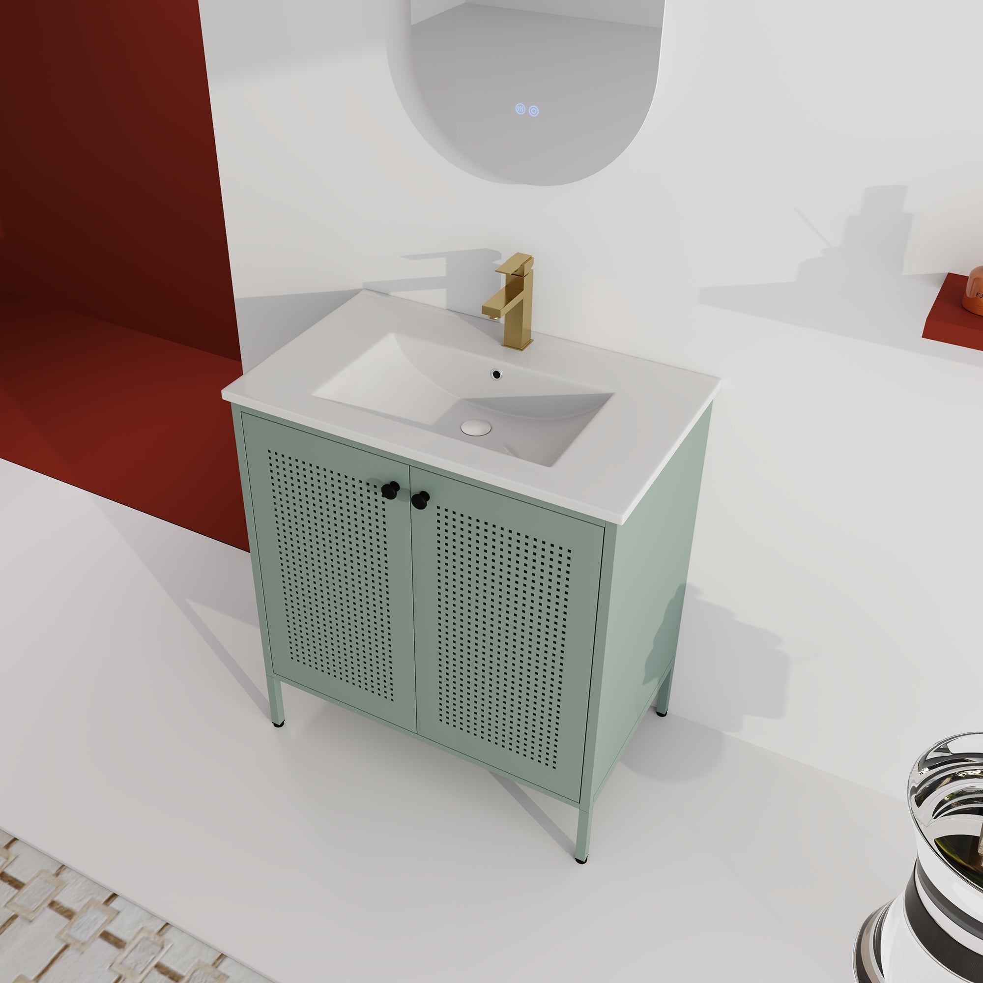 30 inch Freestanding Bathroom Vanity Set  with Integrated Ceramic Sink
