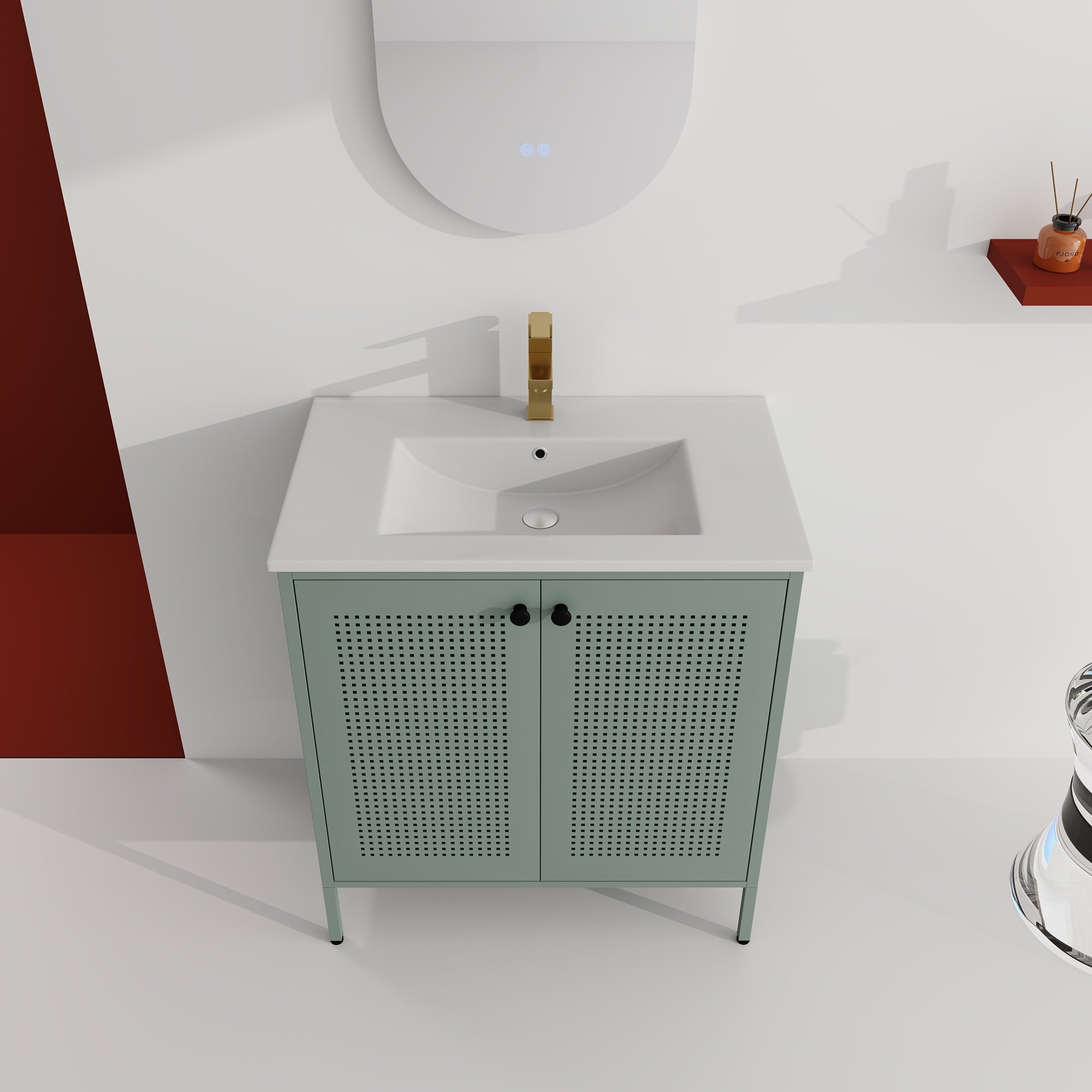 30 inch Freestanding Bathroom Vanity Set  with Integrated Ceramic Sink