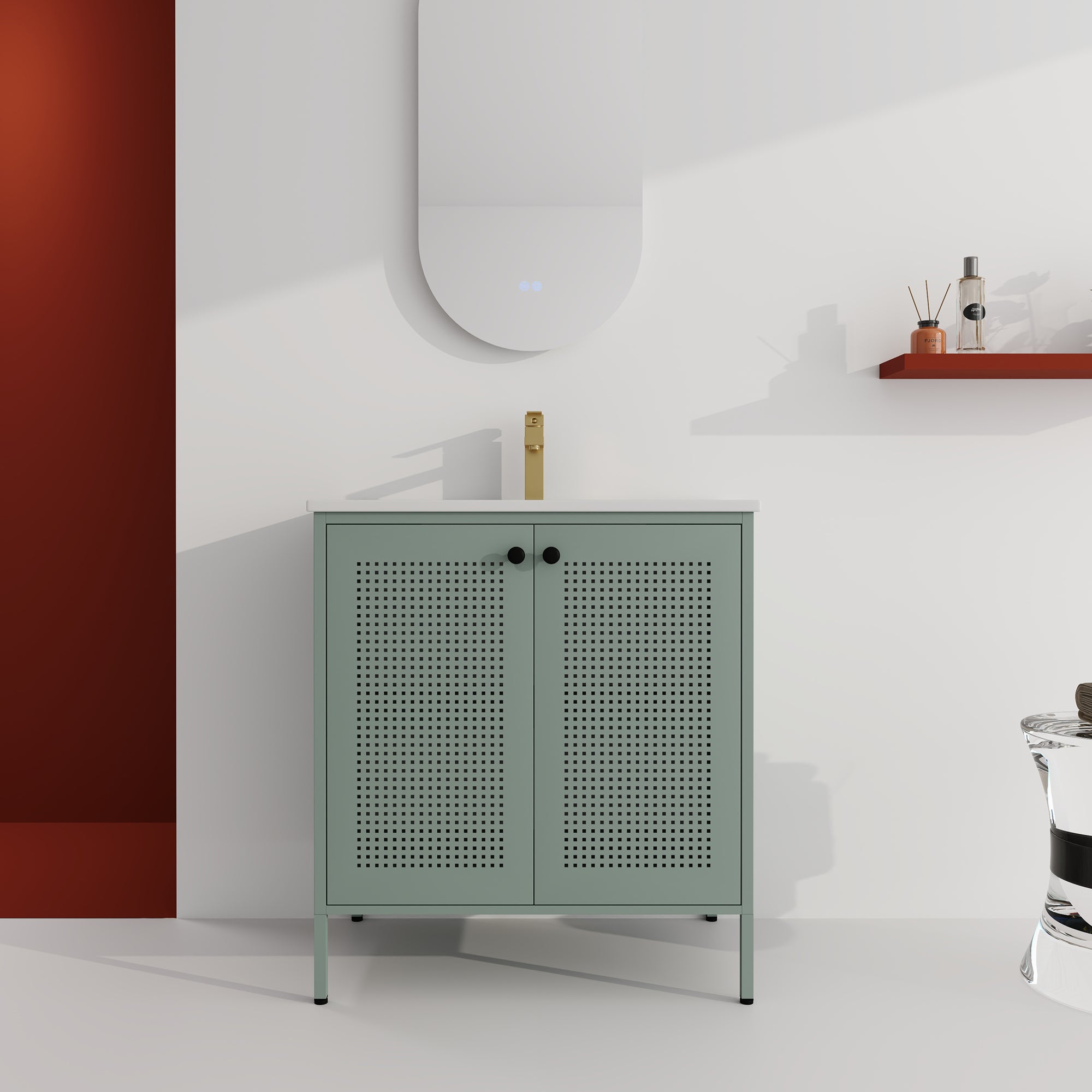 30 inch Freestanding Bathroom Vanity Set  with Integrated Ceramic Sink