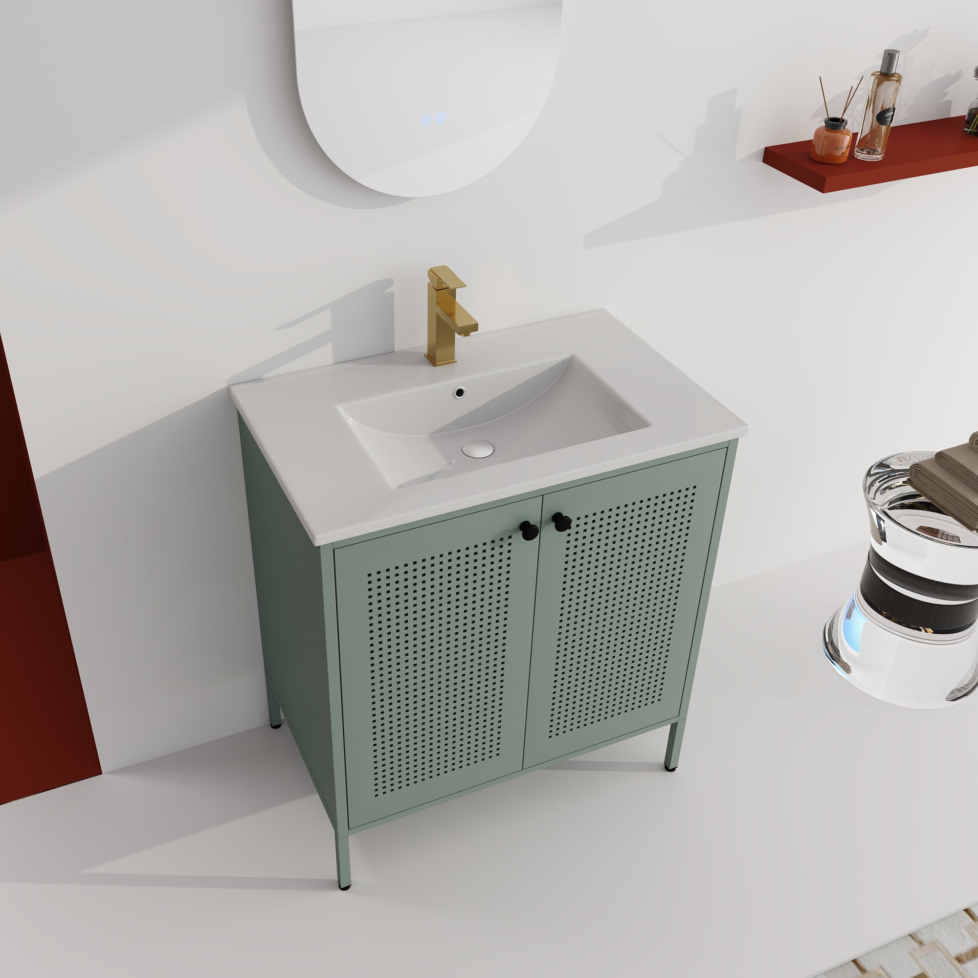 30 inch Freestanding Bathroom Vanity Set  with Integrated Ceramic Sink