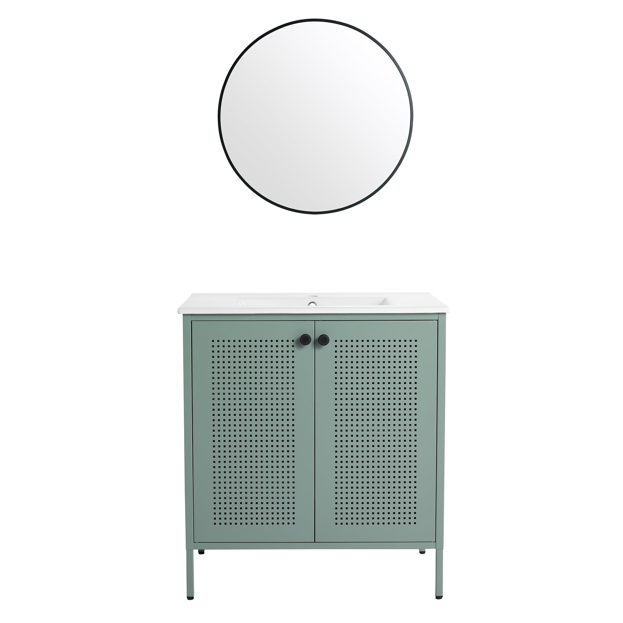 30 inch Freestanding Bathroom Vanity Set  with Integrated Ceramic Sink