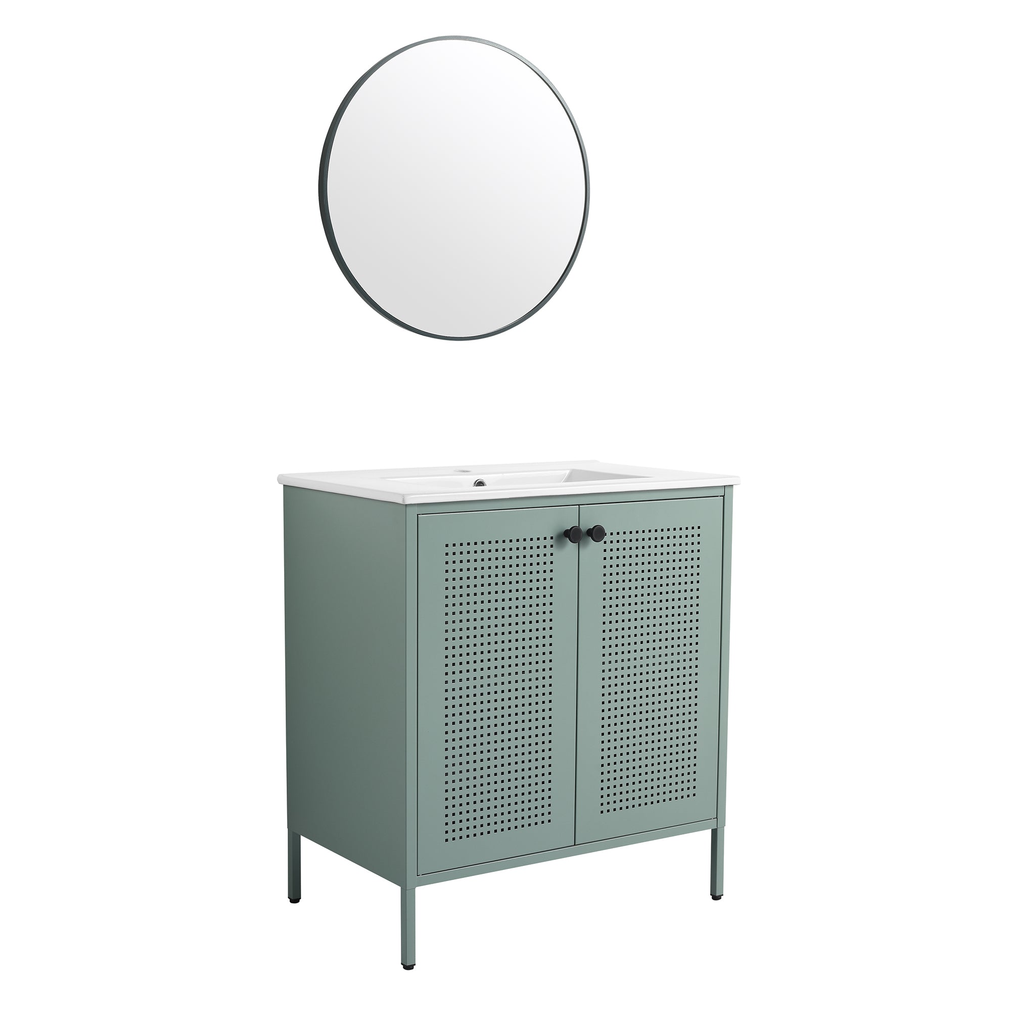 30 inch Freestanding Bathroom Vanity Set  with Integrated Ceramic Sink