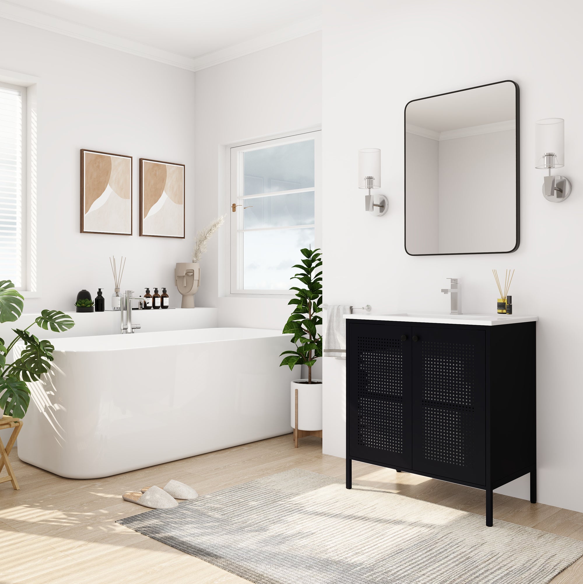 30 inch Freestanding Bathroom Vanity Set  with Integrated Ceramic Sink