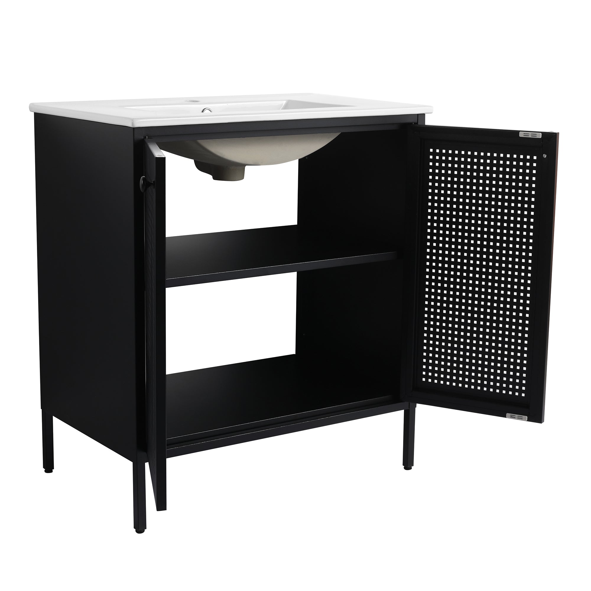 30 inch Freestanding Bathroom Vanity Set  with Integrated Ceramic Sink