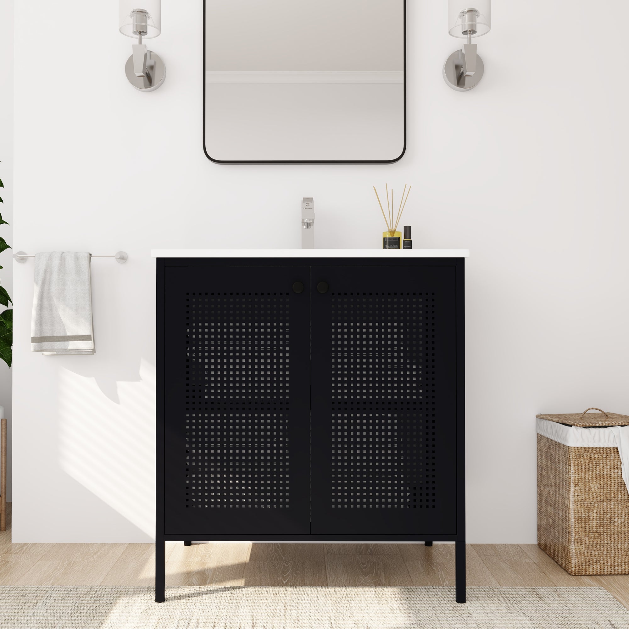 30 inch Freestanding Bathroom Vanity Set  with Integrated Ceramic Sink