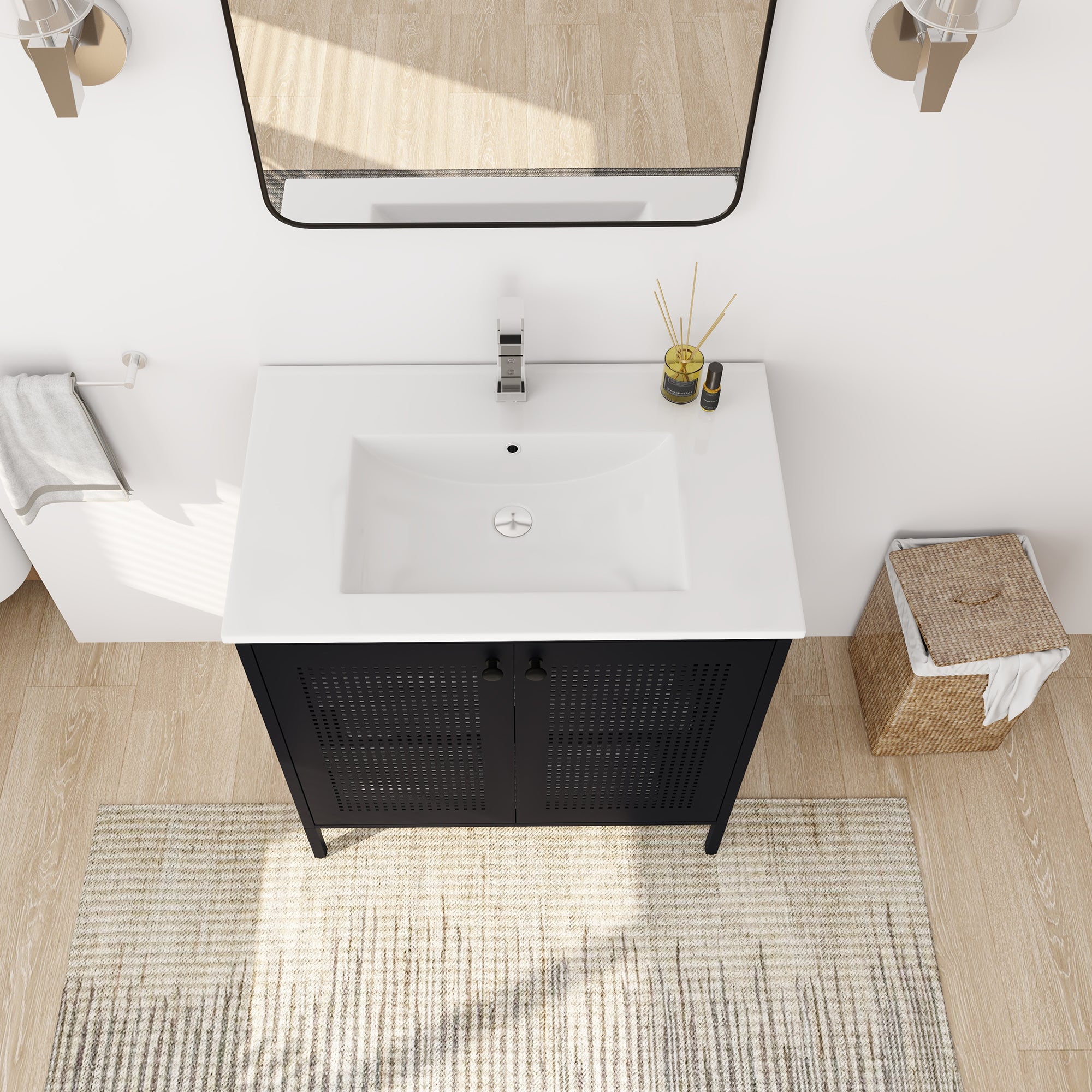30 inch Freestanding Bathroom Vanity Set  with Integrated Ceramic Sink